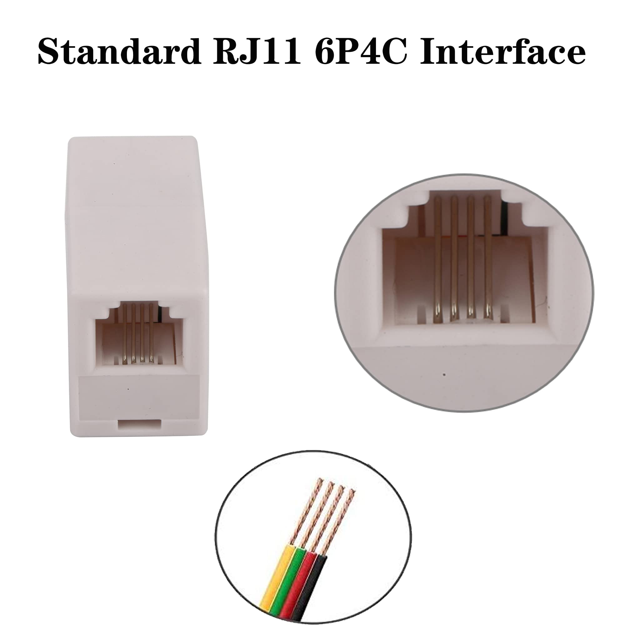 Ubramac Rj11 Coupler, Straight Telephone Inline Coupler Rj11 6P4C Inline Keystone Jack Female To Female Straight Telephone Cable
