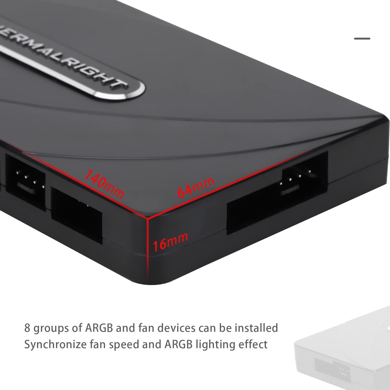 Thermalright Argb Fan Hub Controller Support 8 Groups Of Fans, 8 Port 4 Pin Pc Fan Controller, 5V 3Pin Argb Fan Hub, Strong Past