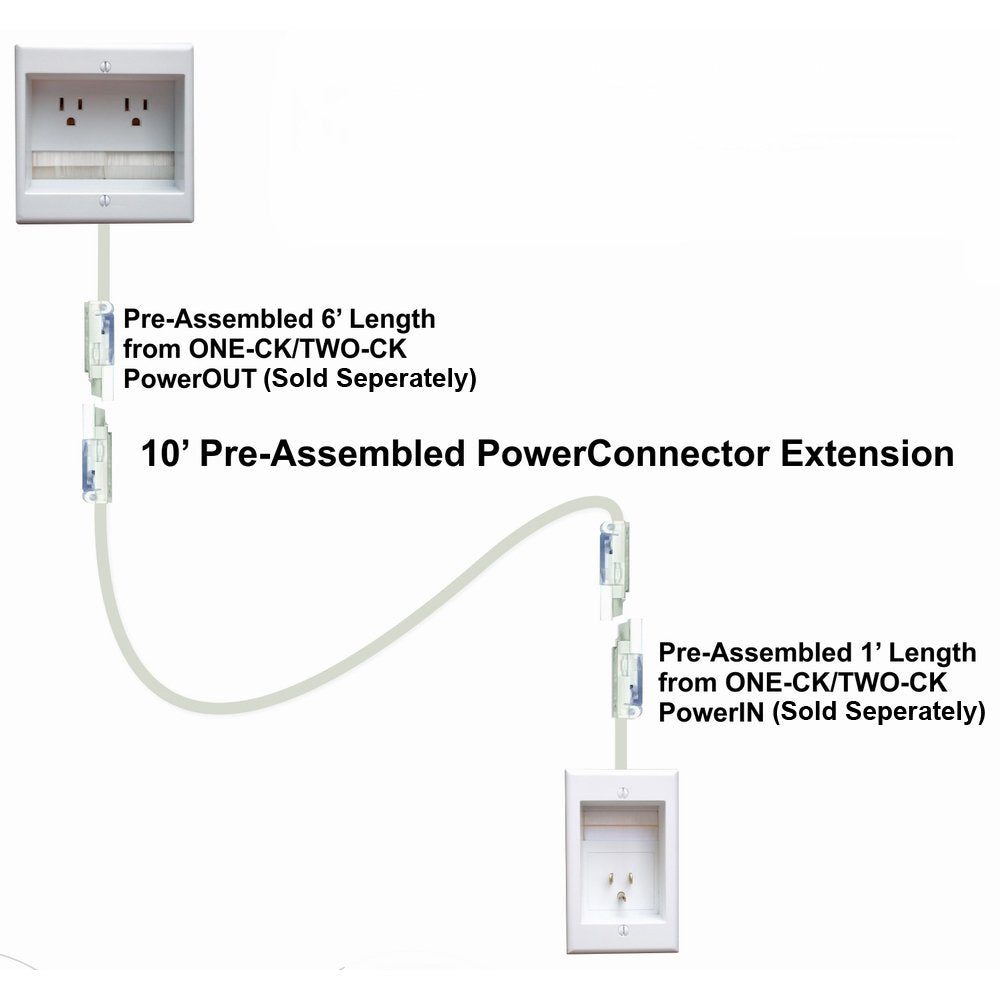 Powerbridge Solutions Ckre 10 10 Feet In Wall Power Connector Extension