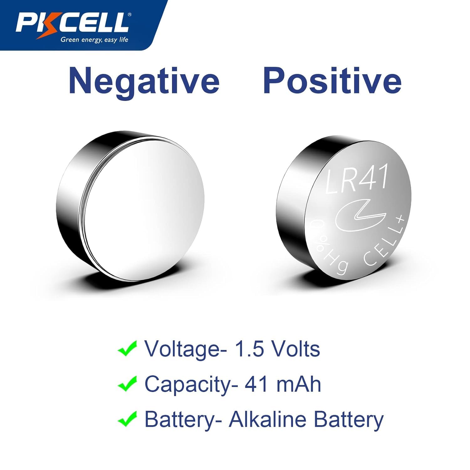 Pkcell Ag3 1.5V Battery Lr41 392 384 192 Button Alkaline Cell For Digital Thermometer  5Count