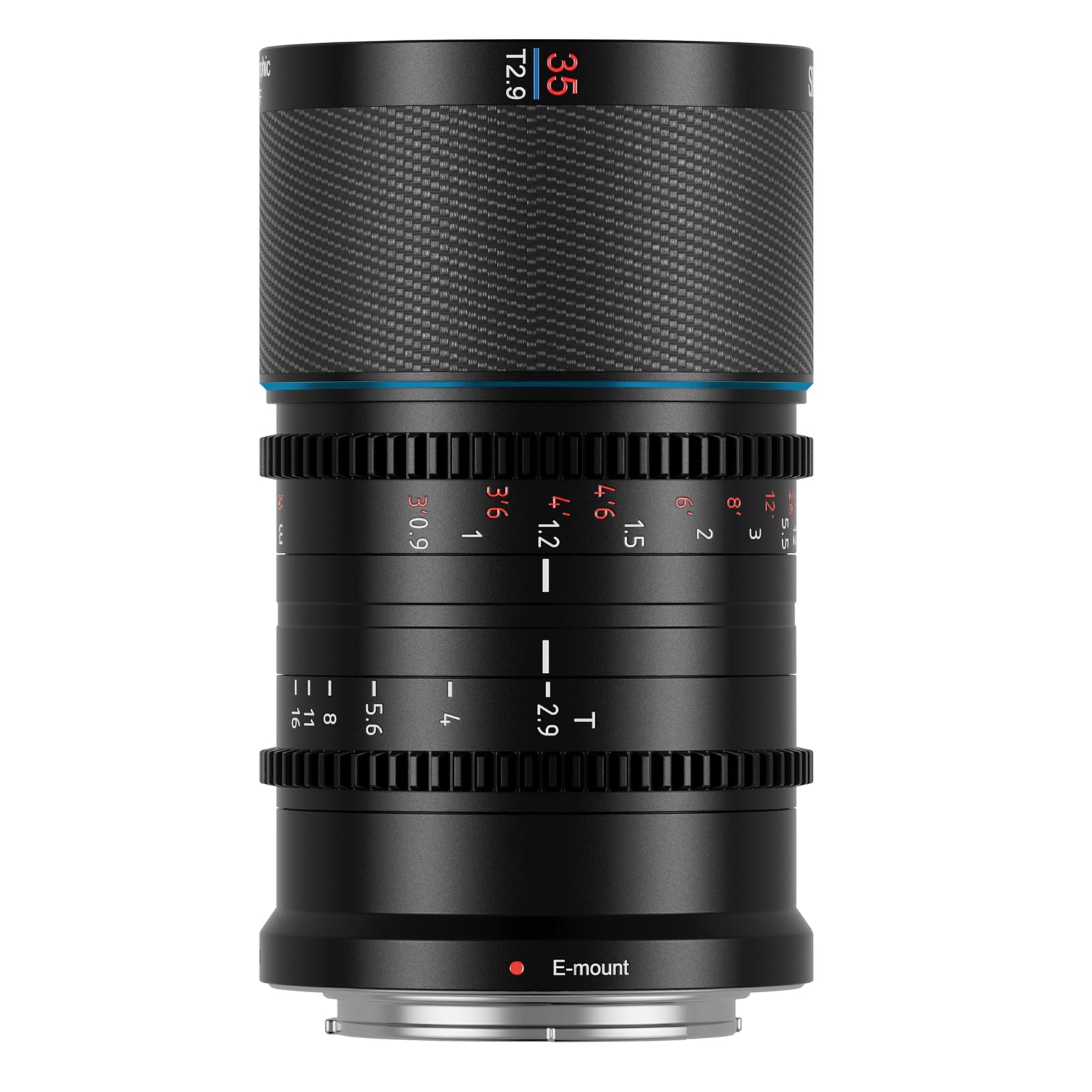 Sirui Saturn 35Mm T2.9 1.6X Full Frame Carbon Fiber Anamorphic Lens, Cine Lens For E Mount Cameras, 418G (Neutral Flare)
