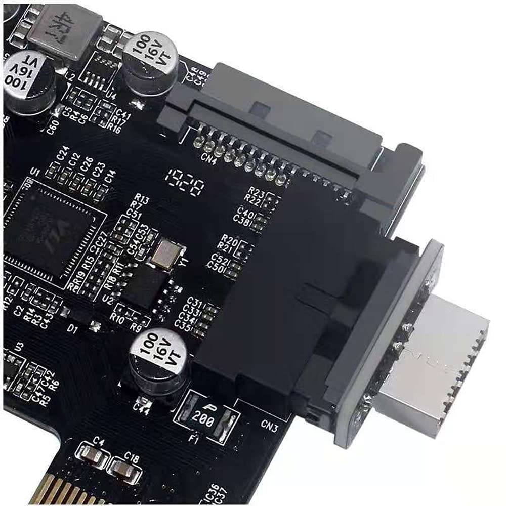 Xczzyb Usb Front Panel Adapter, Vertical Usb 3.1 Front Panel Socket Key A Type E To Usb 3.0 20Pin Header Adapter