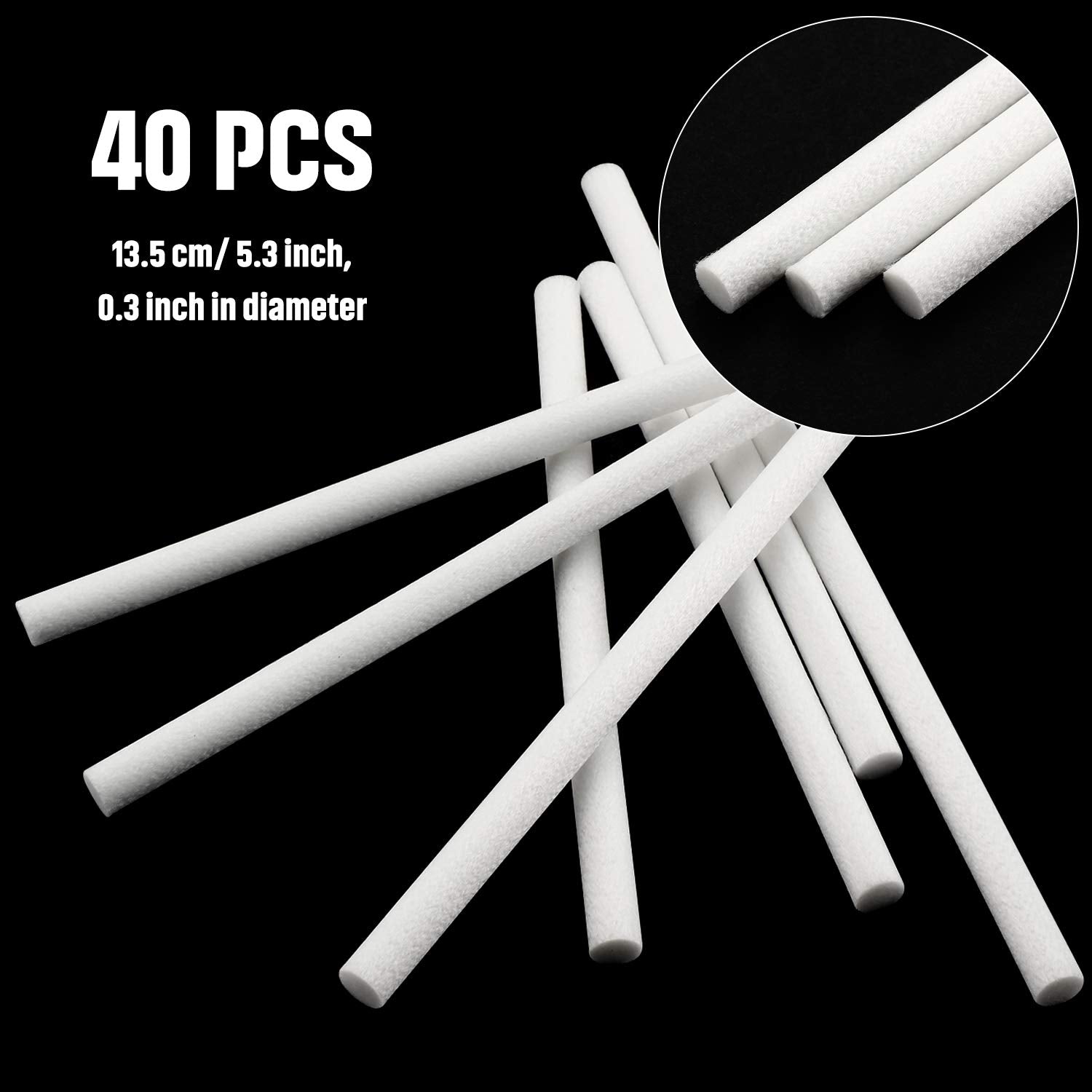40 Pieces Humidifier Filter Cotton Refill Travel Mini Humidifier Filters Sticks Car Humidifier Replacement Parts For Portable Pe