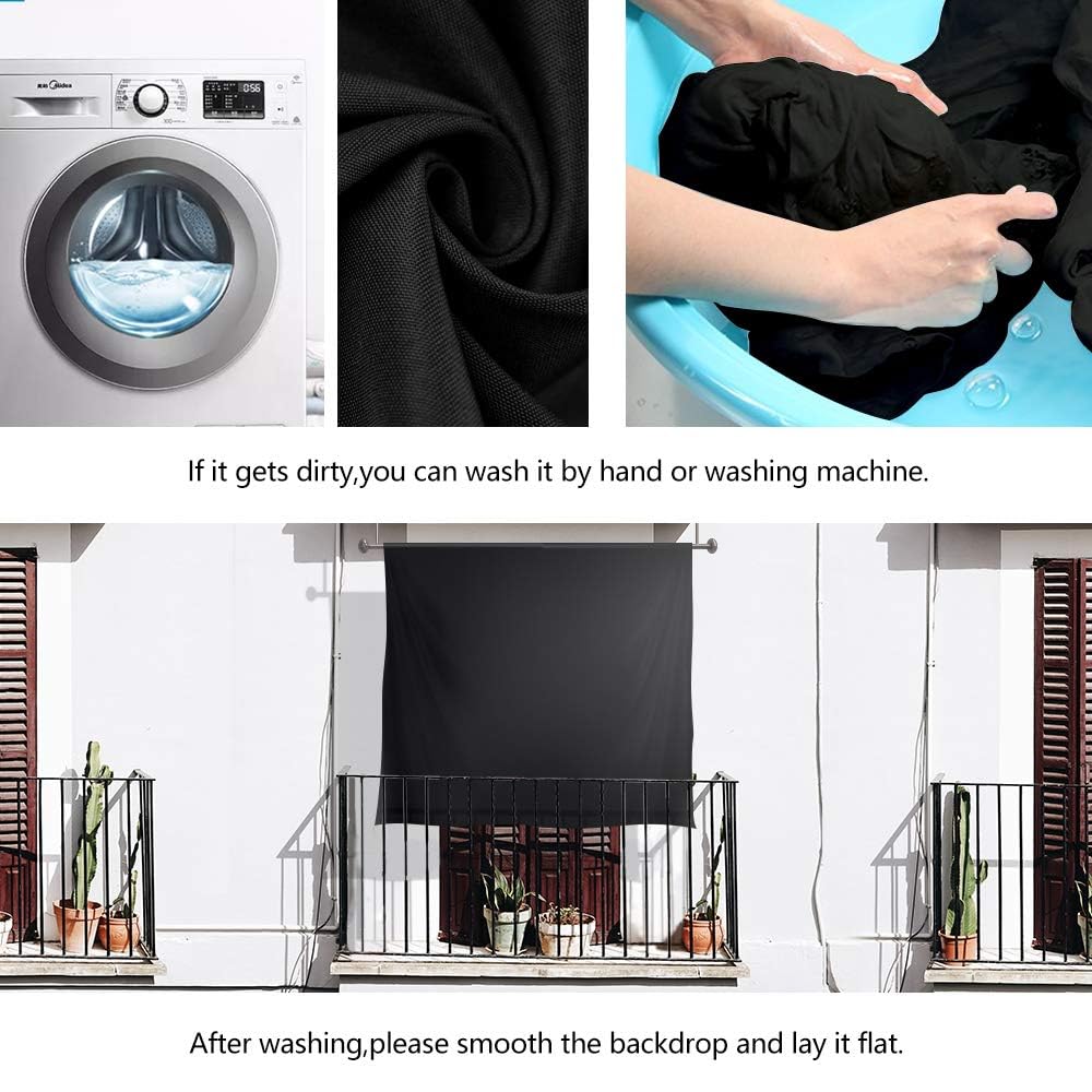 Hemmotop Black Backdrop Background,10X20 Ft Black Backdrop Screen For Photoshoot, Black Photo Backdrop Cloth For Party, Photogra