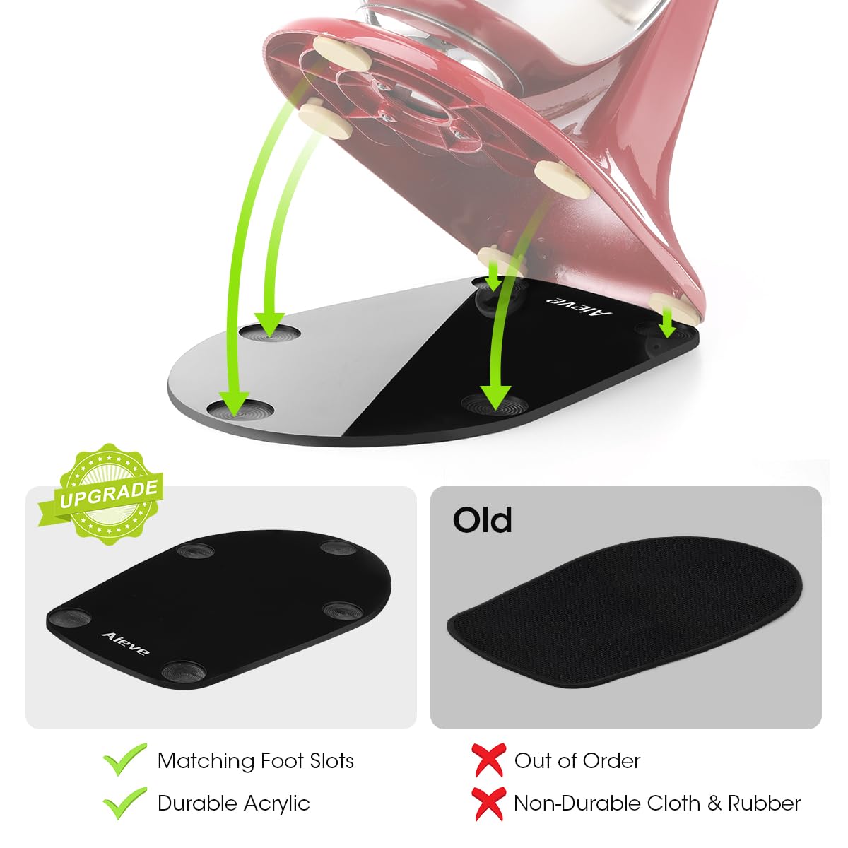 Aieve Upgrade Mixer Slider Board Compatible With Kitchenaid 4.5 5 Qt Tilt Head Stand Mixer, Black