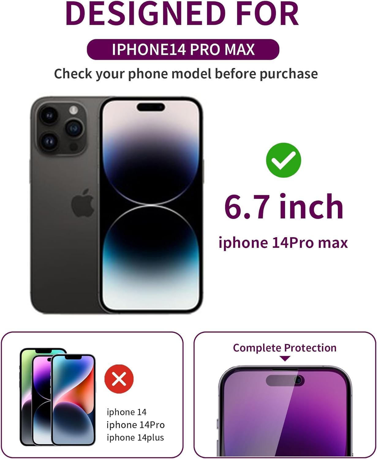 Ifaeveus 2 Pack Privacy Screen Protector For Iphone 14 Pro Max Tempered Glass For Iphone14 Promax 6.7Inch Private Glass Anti Spy