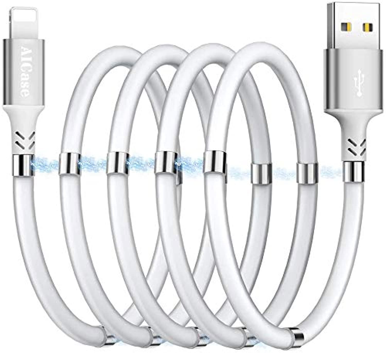 AICase Magnetic Charging Cable,(6.6 FT) Super Organized Charging Magnetic Absorption Nano Data Cable for Phone 14 13 12 11/XS/XS Max/XR/X/8/8 Plus/7/7 Plus/6s/6s Plus/6/6 Plus/SE/5s/5c/5/Pad/Pod