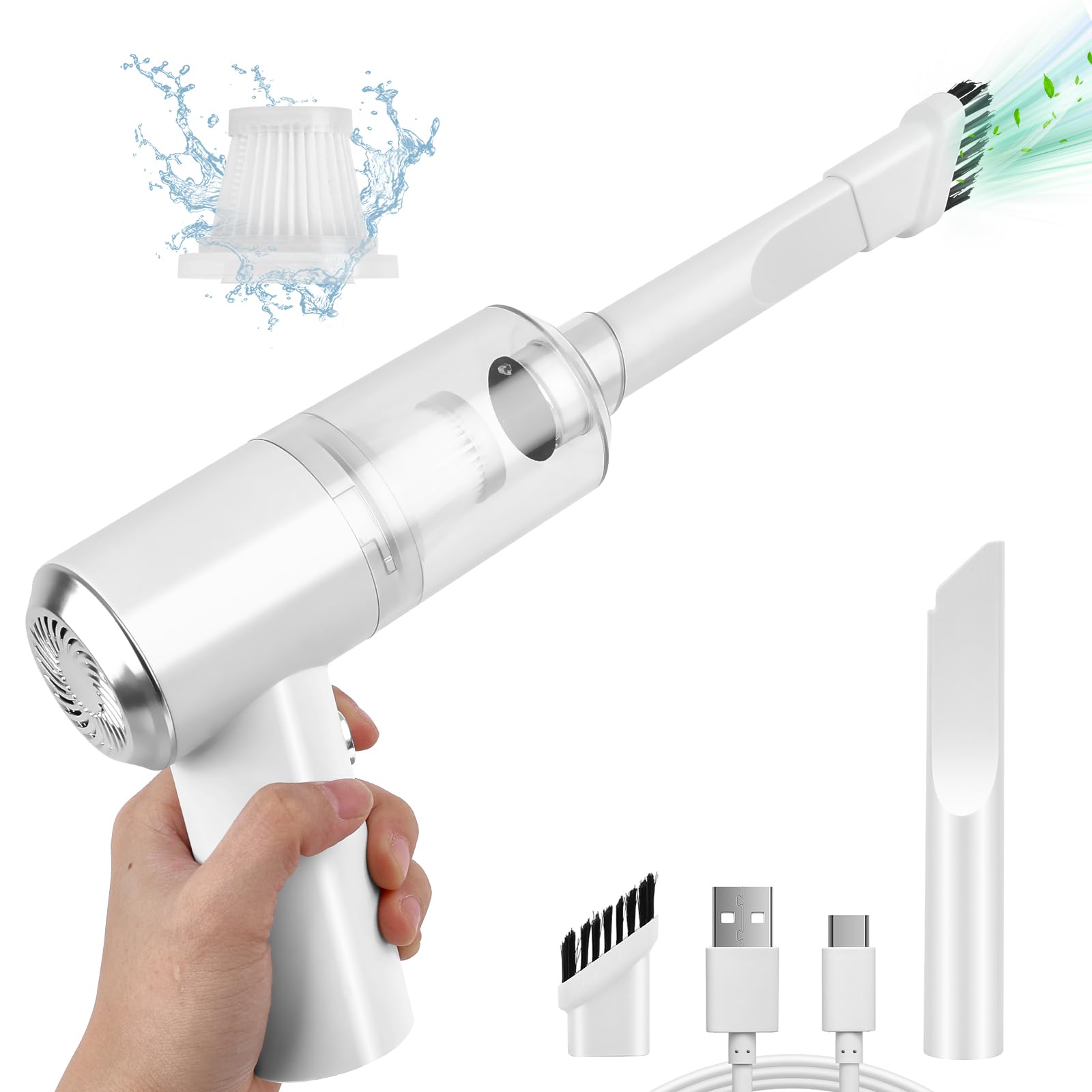 Auloea Mini Car Vacuum Cleaner(4500 Pa) Portable Cordless Rechargeable,Tiny Handheld Vacuum, Computer Hand Vacuum For Keyboard A