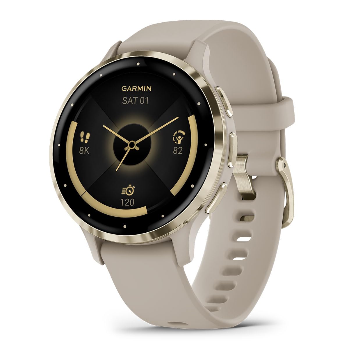 Playbetter Garmin Venu 3S (Soft Gold/French Gray) Fitness Gps Smartwatch Bundle - Amoled Touchscreen, 10 Days Battery, Sleep & R