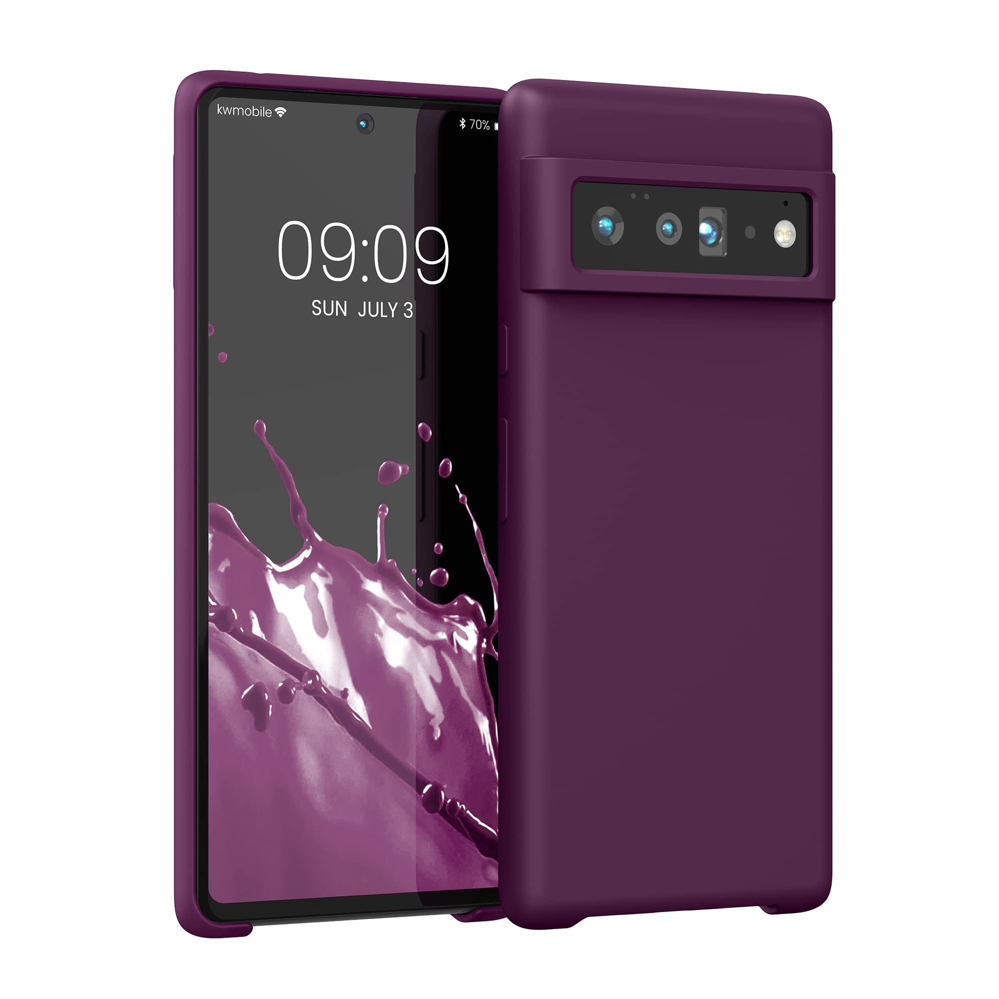 kwmobile Case Compatible with Google Pixel 6 Pro Case - TPU Silicone Phone Cover with Soft Finish - Bordeaux Violet