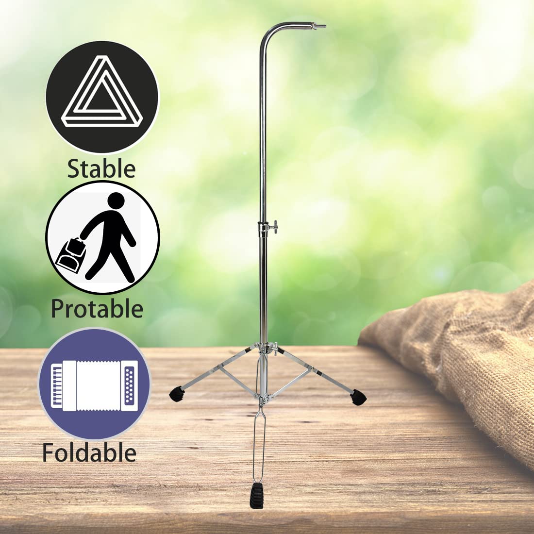 Ennbom Adjustable Height Tripod Stand Collapsible Wind Chime Stand Mounting Stand For Bar Chime Musical Percussion