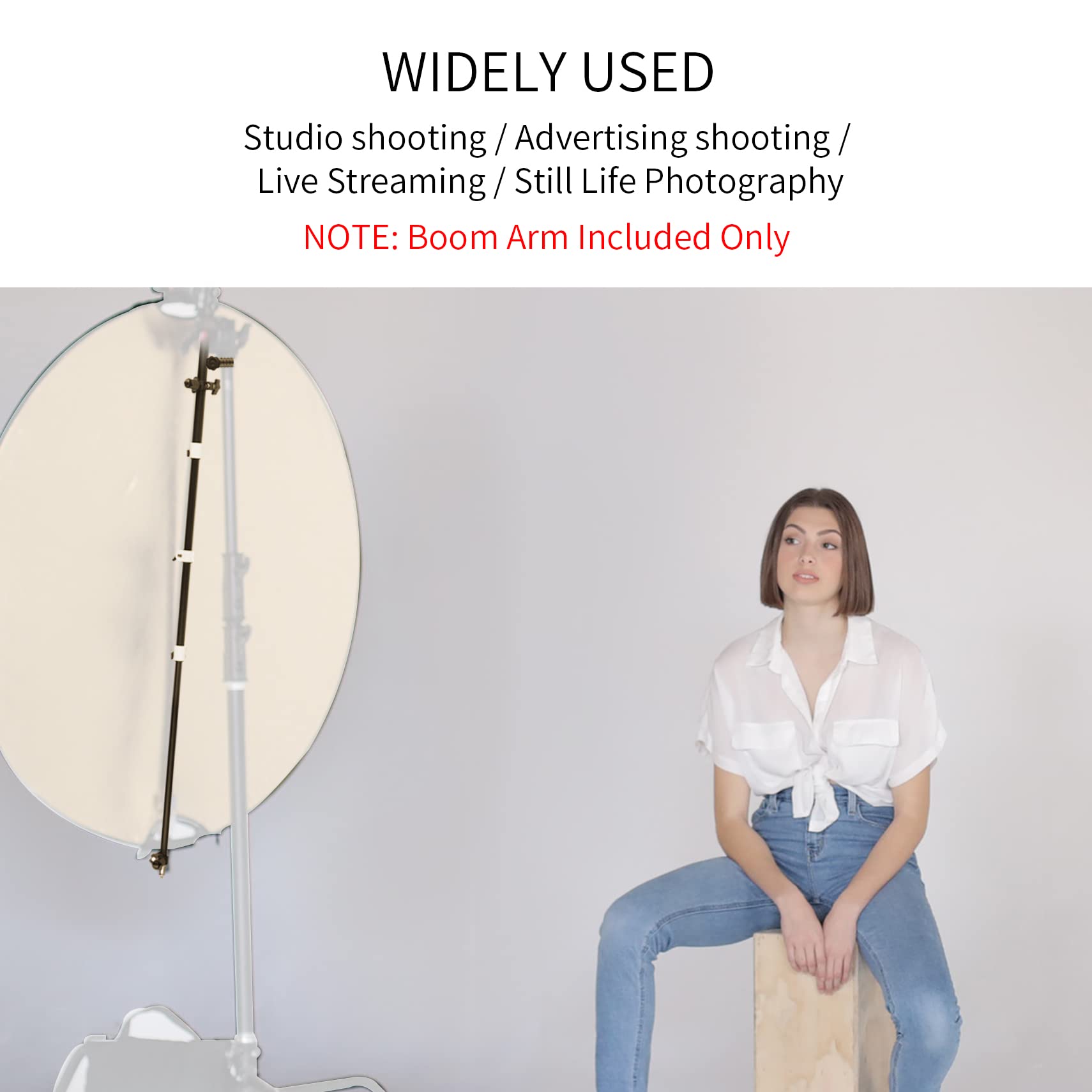 Selens Telescopic Reflector Holder Extendable Boom Arm 360 Degree Swivel With Adjustable Length For Photo Studio Product And Por