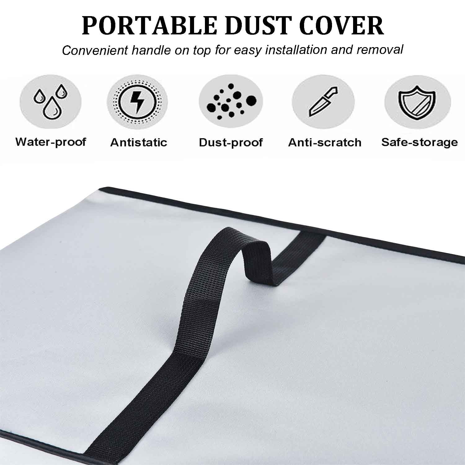 NUENSS-ROR Dust Cover for HP Printers - Waterproof Anti-Static Case, 19.3"x18.9"x13.8", Nylon, Silver, Model PC-HP430