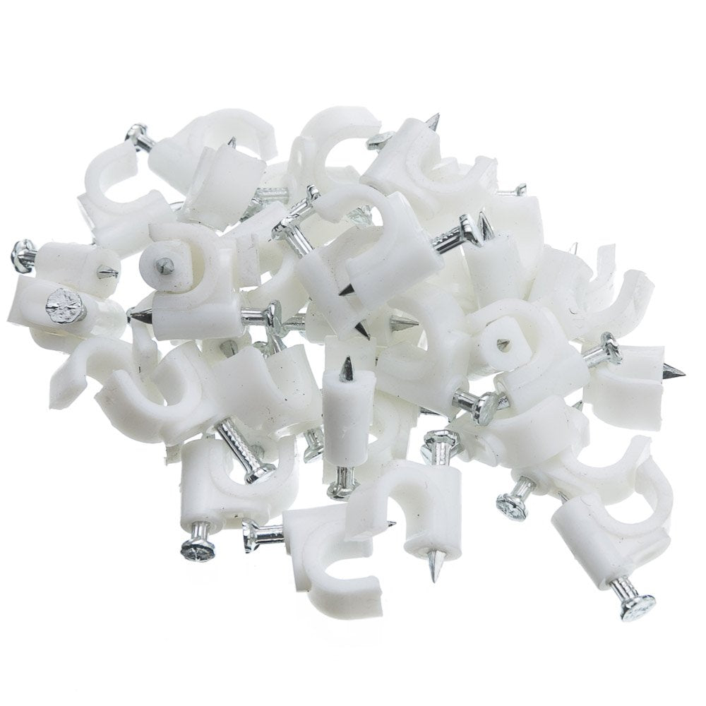 Cablewholesale Rg6 Cable Clip, White, 100 Pieces Per Bag (200 961)