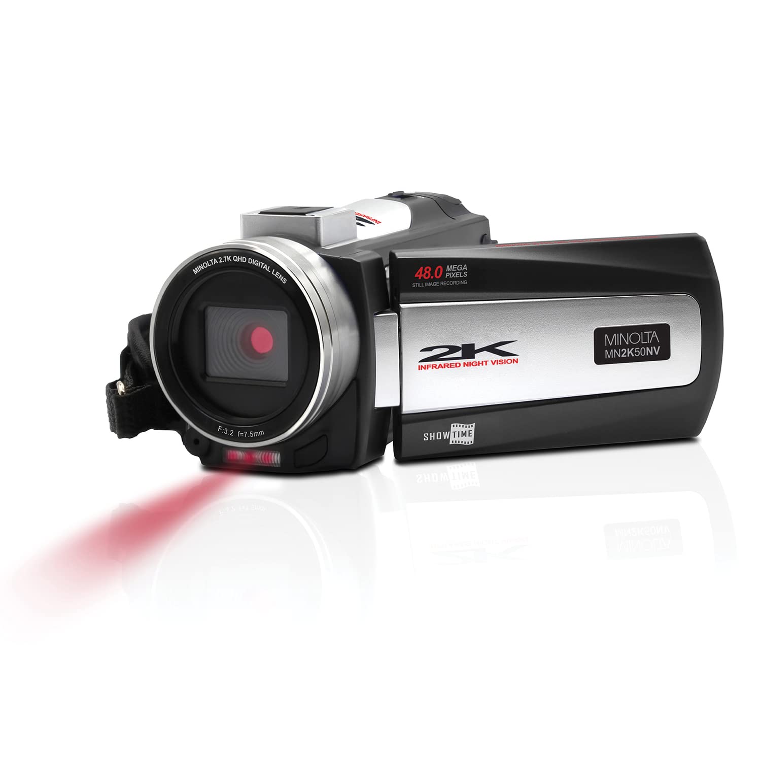 Minolta Mn2K50Nv Mn2K50Nv 2.7K Quad Hd 16X Digital Zoom Ir Night Vision Video Camcorder (Black)