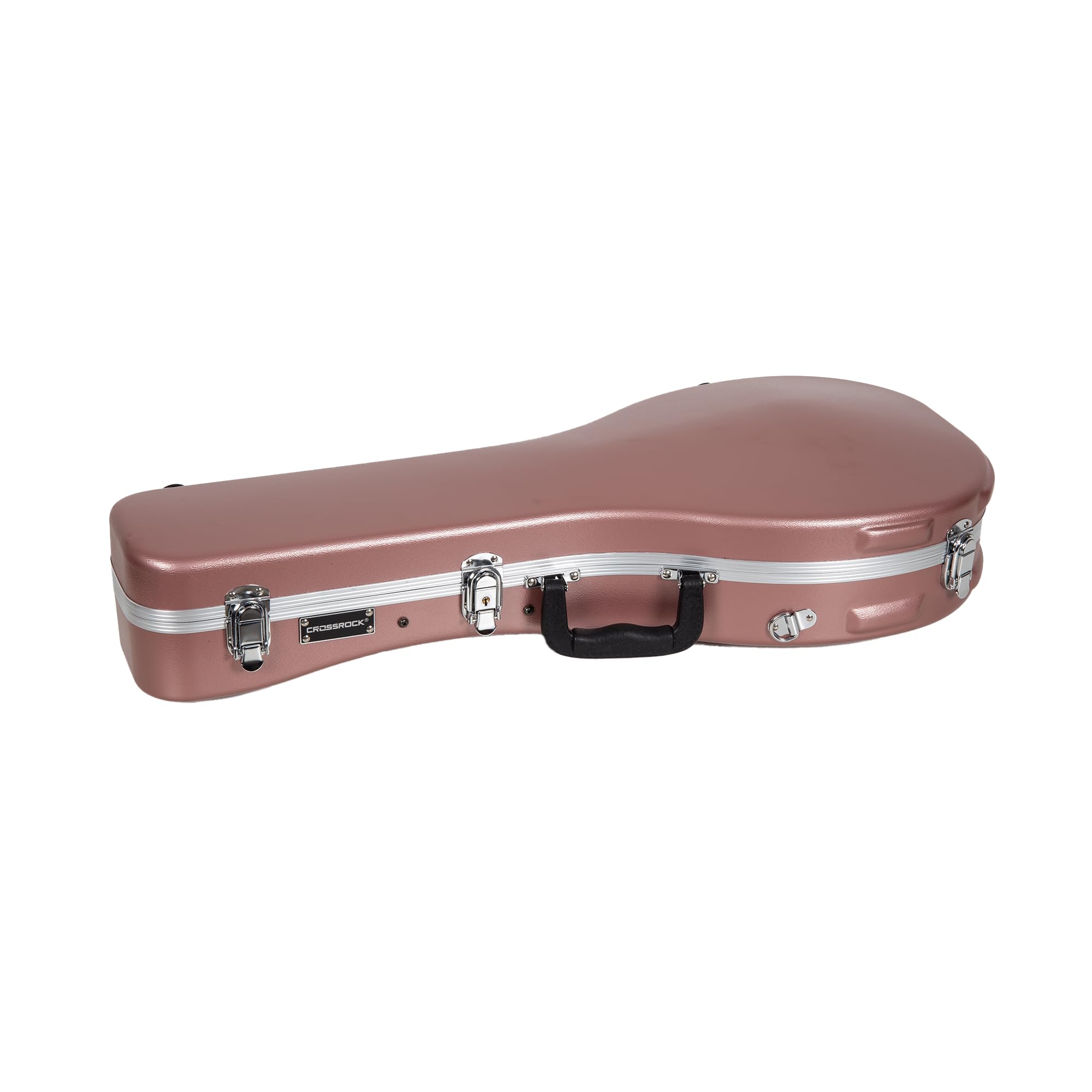 Crossrock A-Style Mandolin Case | Abs Molded Hardshell With Security Lock, Metal Feet, And Detachable Straps-Rose Gold (Cra862Ma
