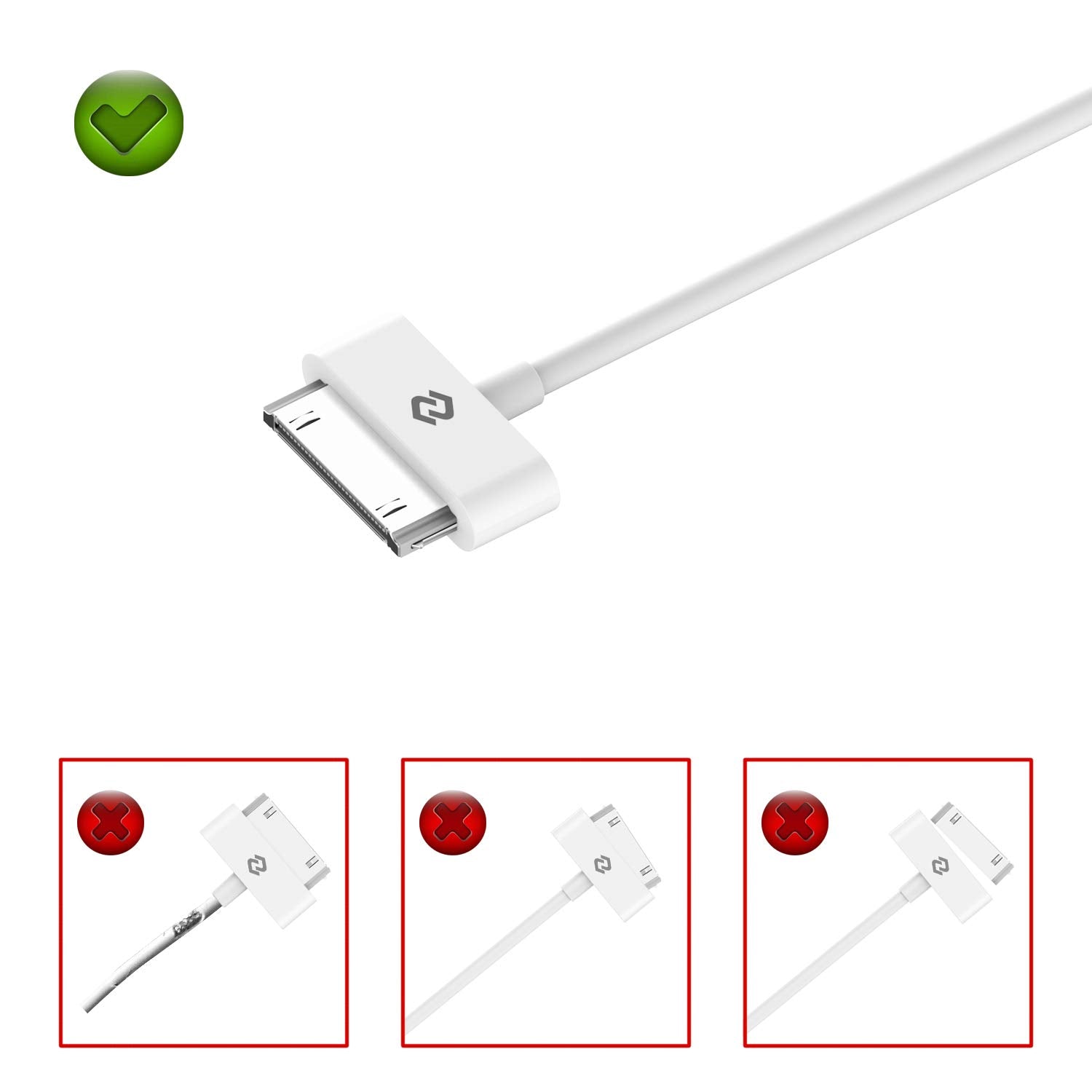 Jetech Usb Sync And Charging Cable Compatible Iphone 4/4S, Iphone 3G/3Gs, Ipad 1/2/3, Ipod, 3.3 Feet (White)