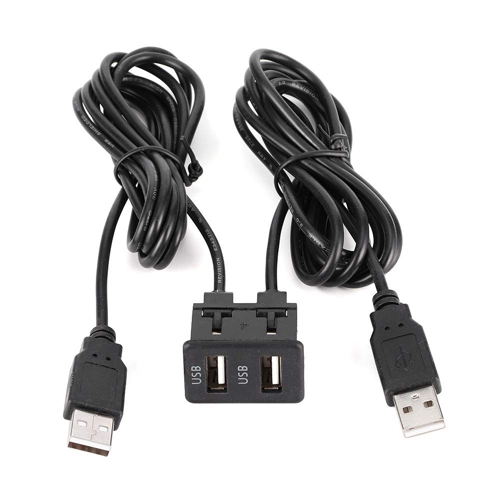 Aramox Dashboard Cable Adapter,1.5M Usb Panel Extension Cable 2 Port Car Mount Flush Cord For Truck Boat
