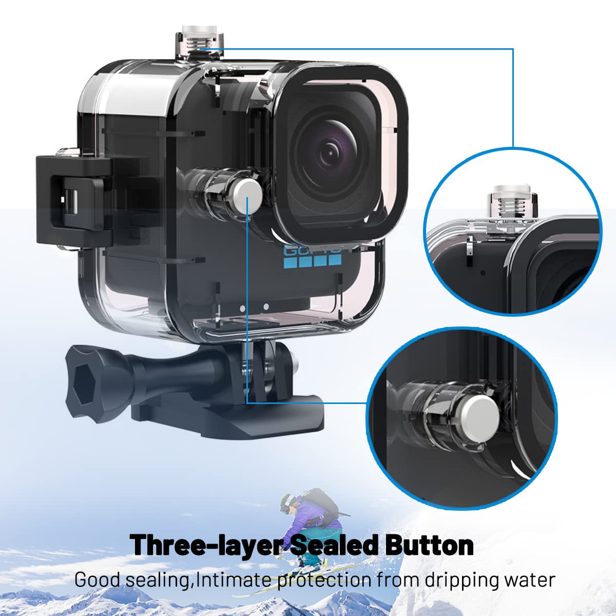Waterproof Housing Case For Gopro Hero11Black Mini,131Ft/45M Diving Protective Housing Shell For Hero 11 Black Mini Action Camer