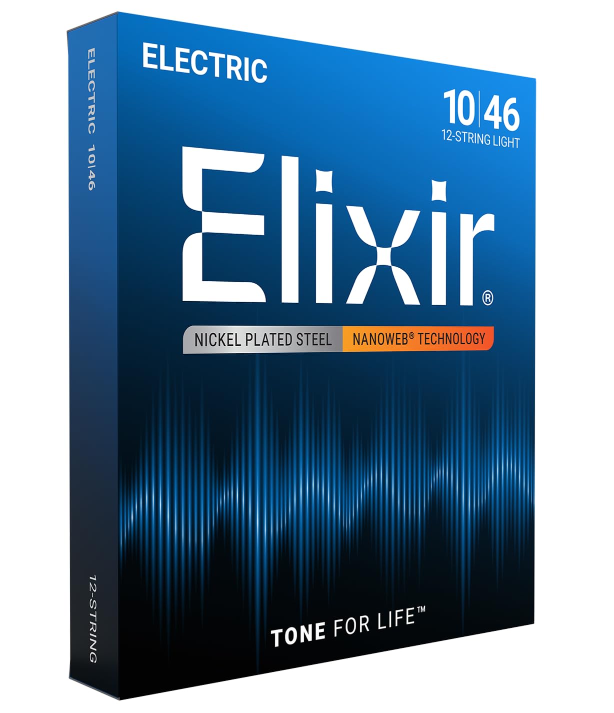 Elixir Strings 12 String Electric Guitar Strings W Nanoweb Coating, Light (12450)