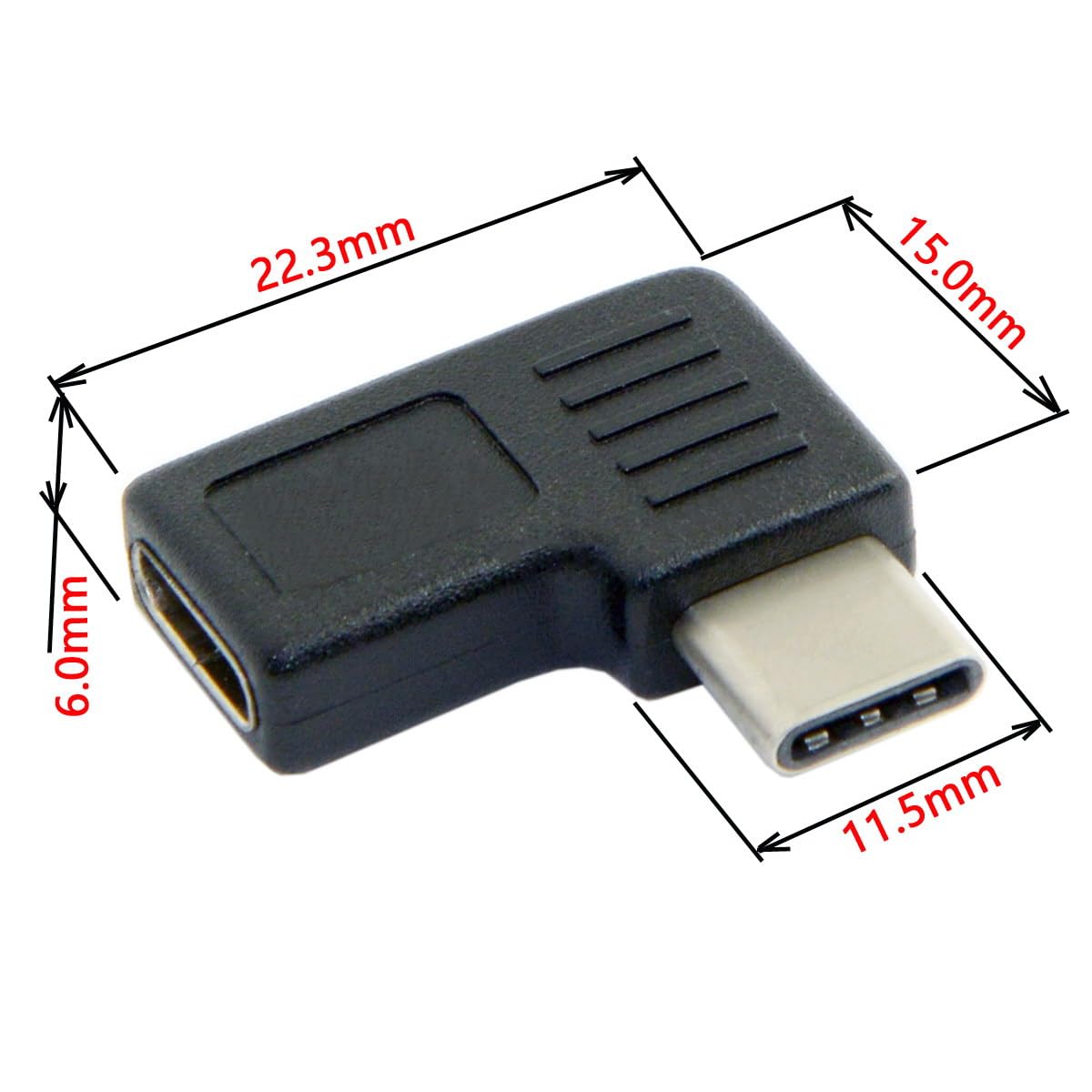 Cy 90 Degree Left Right Angled Reversible Usb 3.1 Type C Male To Female Extension Power Data Video Adapter For Laptop Phone