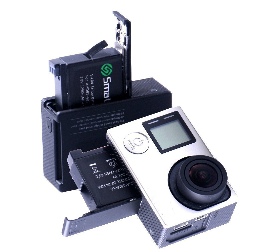 Smatree Battery (3 Pack) And 3 Channel Charger Only Compatible For G*Pro Action Camera 4 (Not For Other Action Camera!!!)