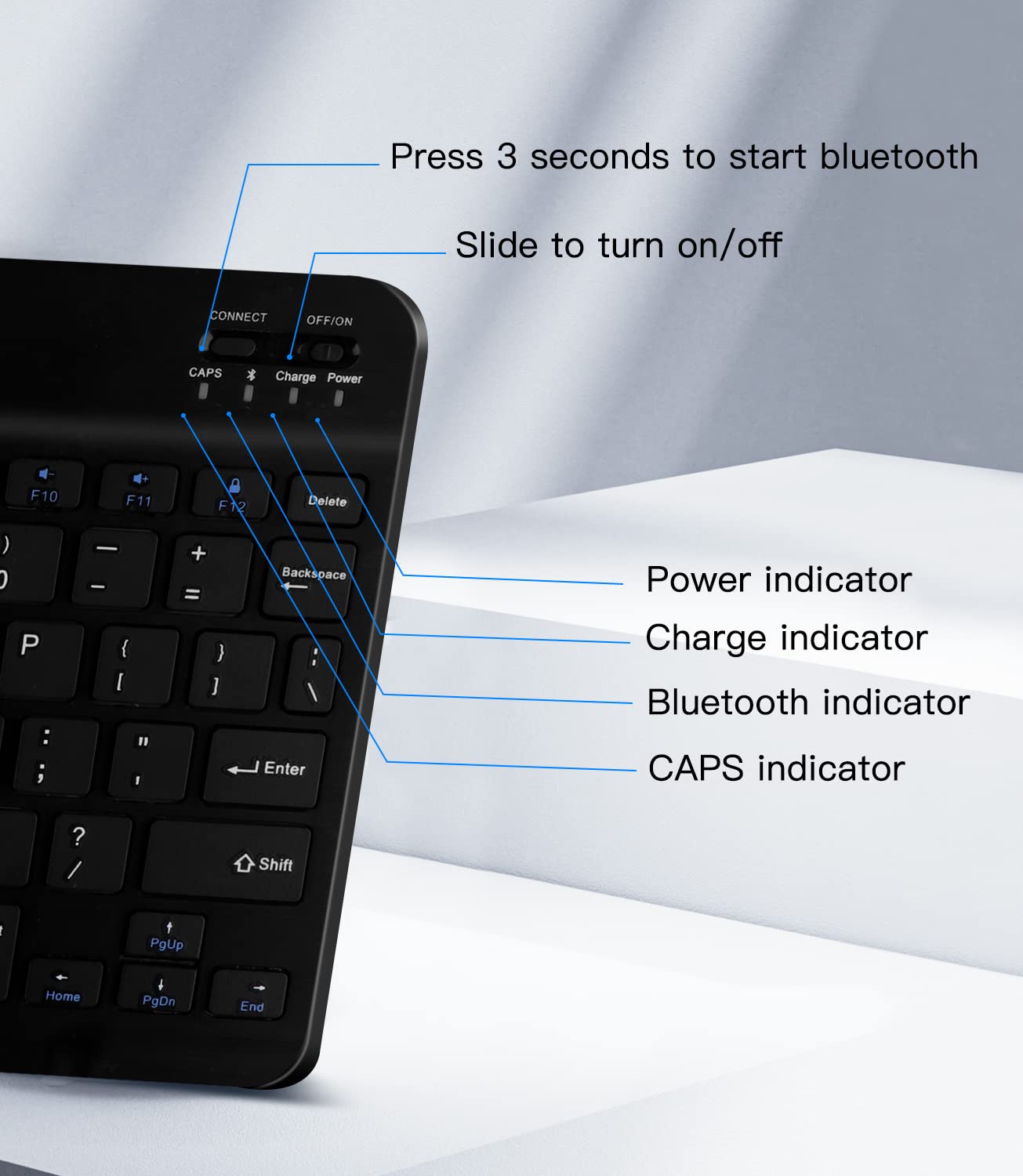 Xiwmix Ultra Slim Wireless Bluetooth Keyboard   Universal Rechargeable Bluetooth Keyboard Compatible With Ipad Pro/Ipad Air/Ipad
