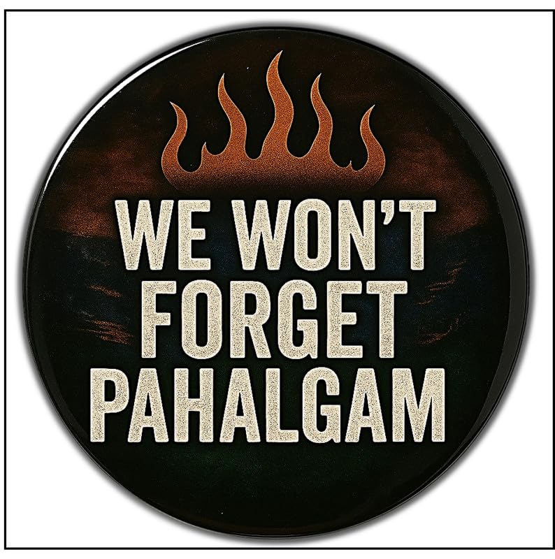 Uniq We Won?T Forget Pahalgam Decal | Pahalgam Attack Tribute | Tricolor Flame Sticker For Car, Bike, Laptop & Phone | Patriotic