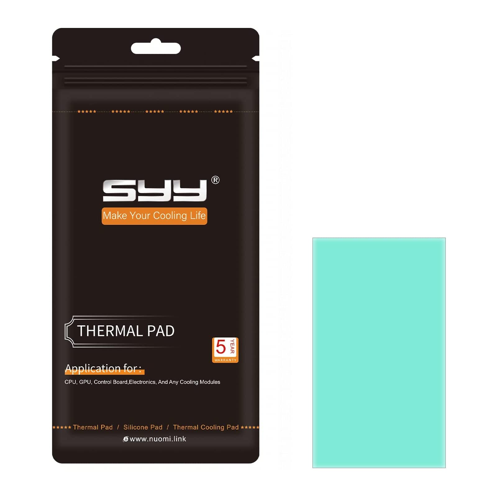 SYY Thermal Pad, Silicone Thermal Pads 80x40x1mm, High Temperature Resistance and Non Conductive for Laptop Heatsink/GPU/CPU/LED