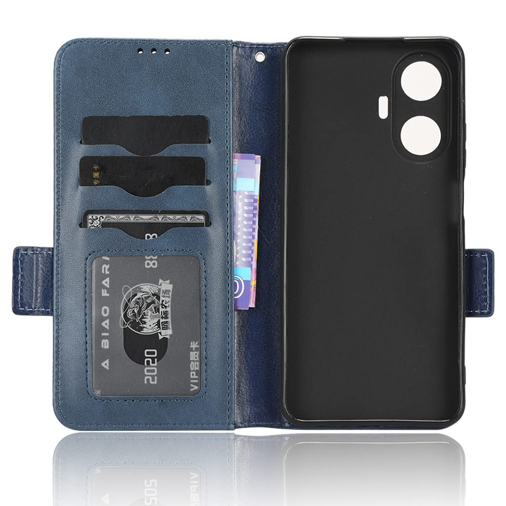 Kukoufey Case For Oppo Realme C55 4G Rmx3710 Leather Flip Stand Case Cover,Case For Oppo Realme C55 Case Cover Blue