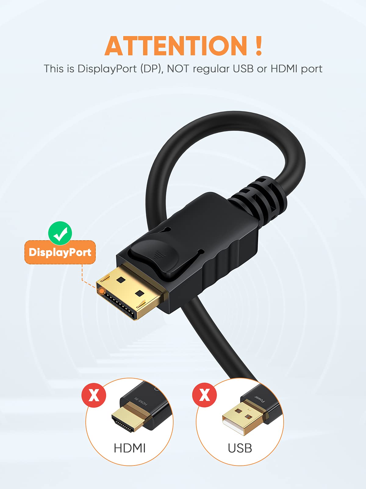Cablecreation Displayport To Vga Cable 6Ft, Displayport To Vga Adapter Gold Plated 1080P@60Hz, Standard Dp Male To Vga Male Cabl