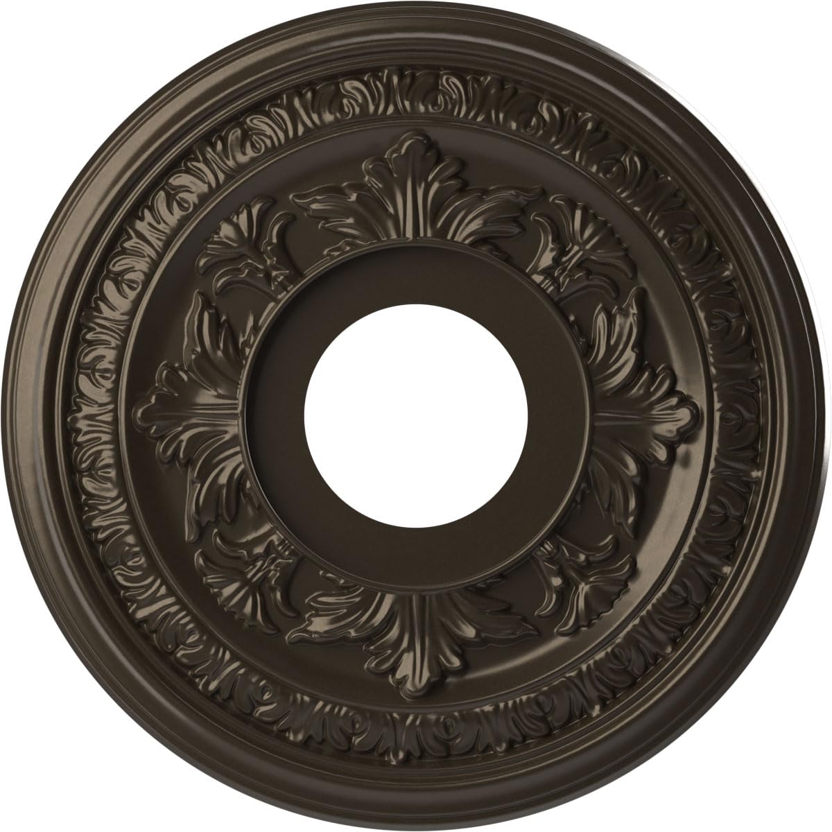 Ekena Millwork Cmp13Bacdb Baltimore Thermoformed Pvc Ceiling Medallion (Fits Canopies Up To 5 1/4''), 13''Od, Metallic Dark Bron