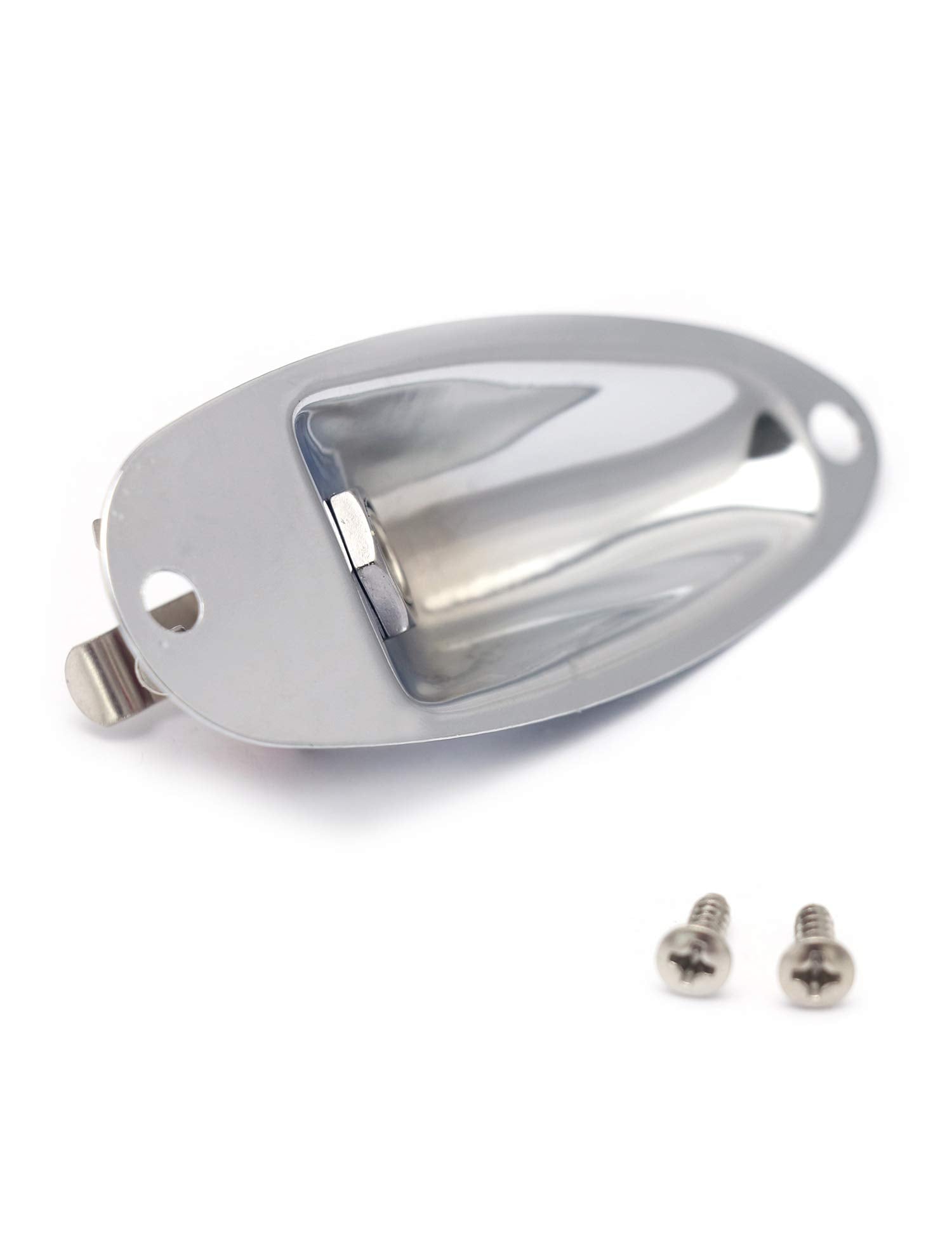 Metallor Output Input Jack Plate Socket With Screws Boat Style For Strat Style Electric Guitar Parts Replacement Chrome.