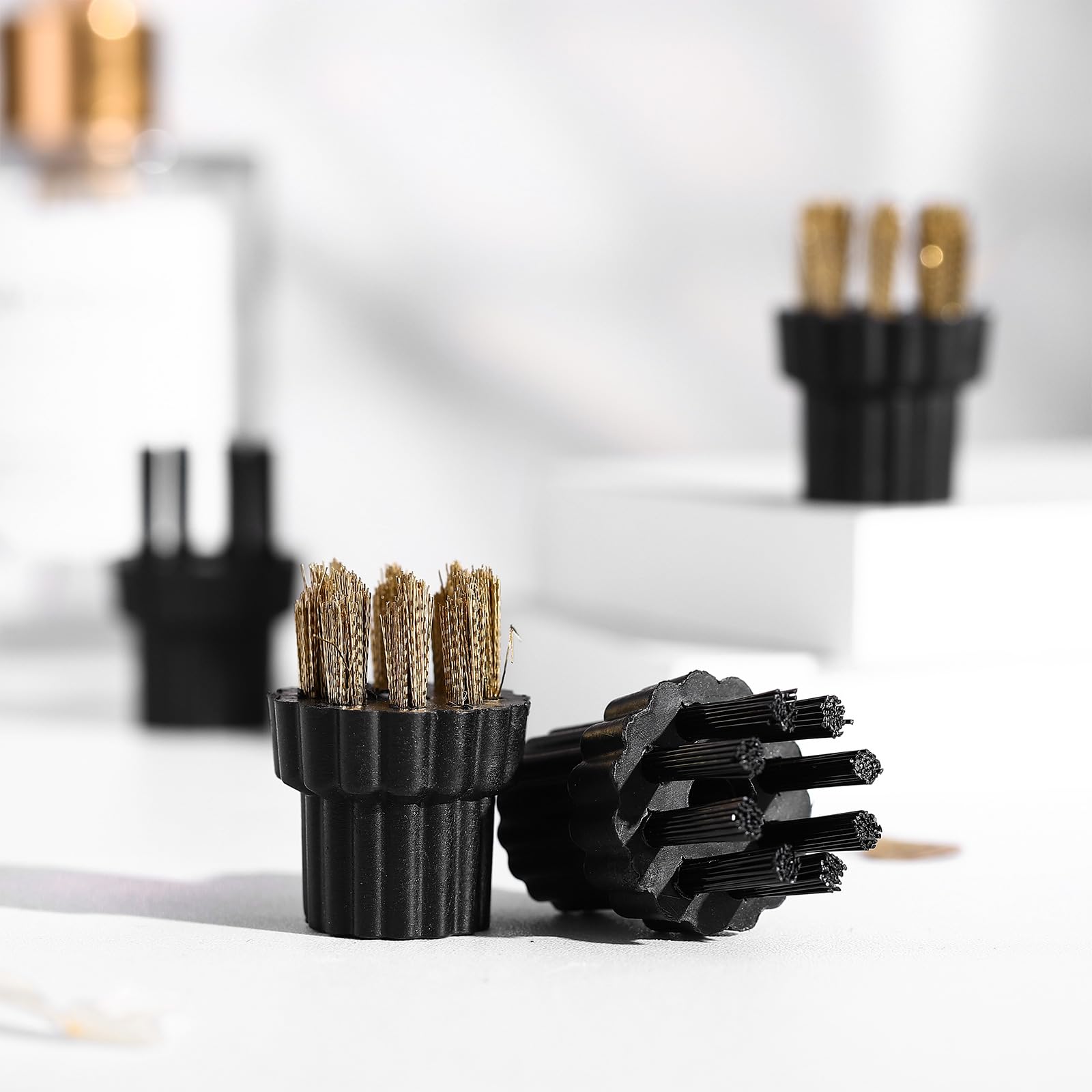Happyyami 10Pcs Steam Mop Brush Head Brass Brush Head Replacement Parts Accessories Mop Parts Mop Accessories (M8 Hairbrush+ M8
