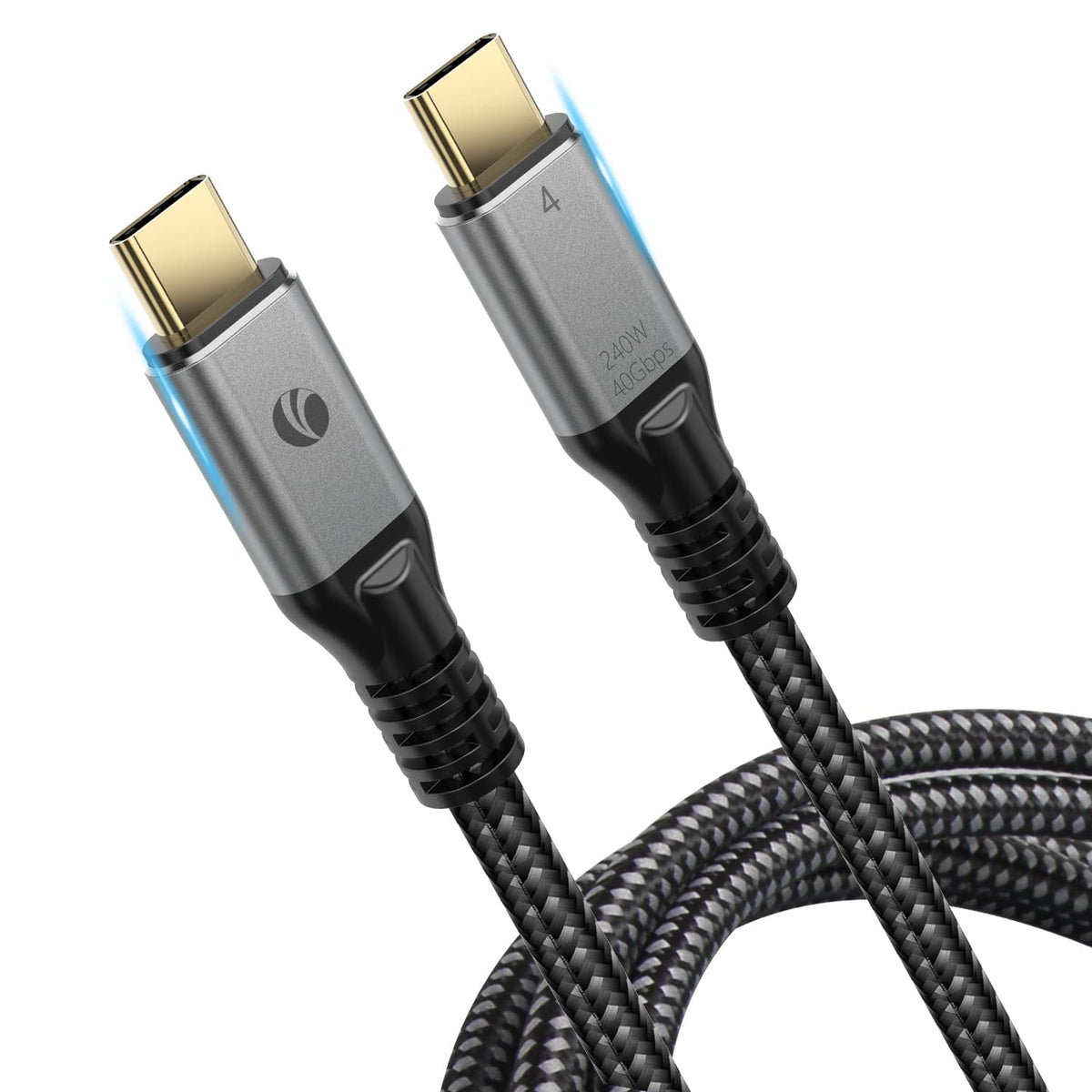 Vcom Usb4 Cable 240W Thunderbolt 4 Cable 2.6 Ft, 40Gbps And 8K@60Hz 5K@60Hz Or Dual 4K Video Usb C Compatible With Thunderbolt 3