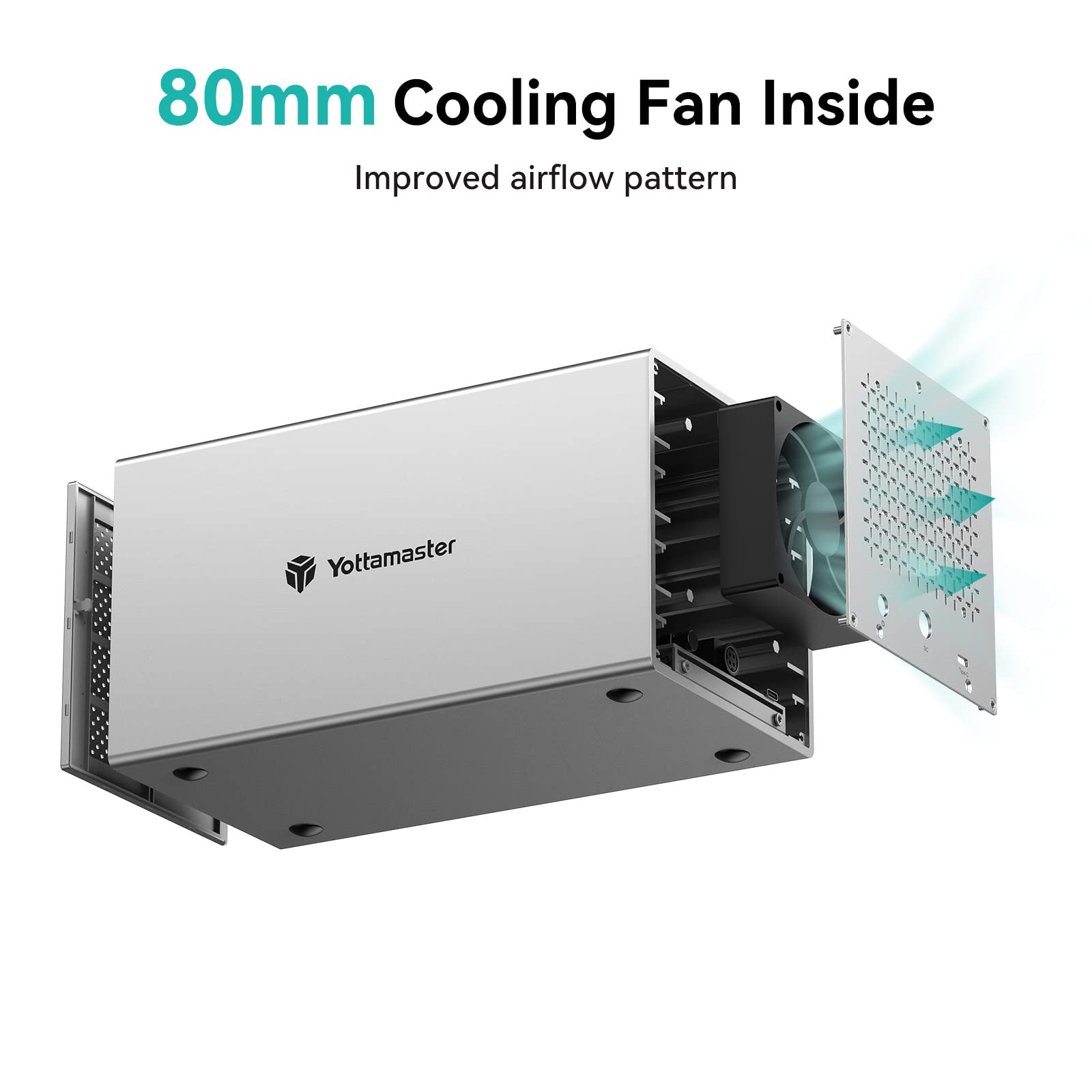 Yottamaster 4 Bay External Hard Drive Enclosure, Aluminum Usb C 3.5' Hdd Enclosure For 3.5 & 2.5 Inch Sata Hdd/Ssd, Support 72Tb(4X18Tb) Direct Attached Storage Das, Non Raid [Ps400C3]