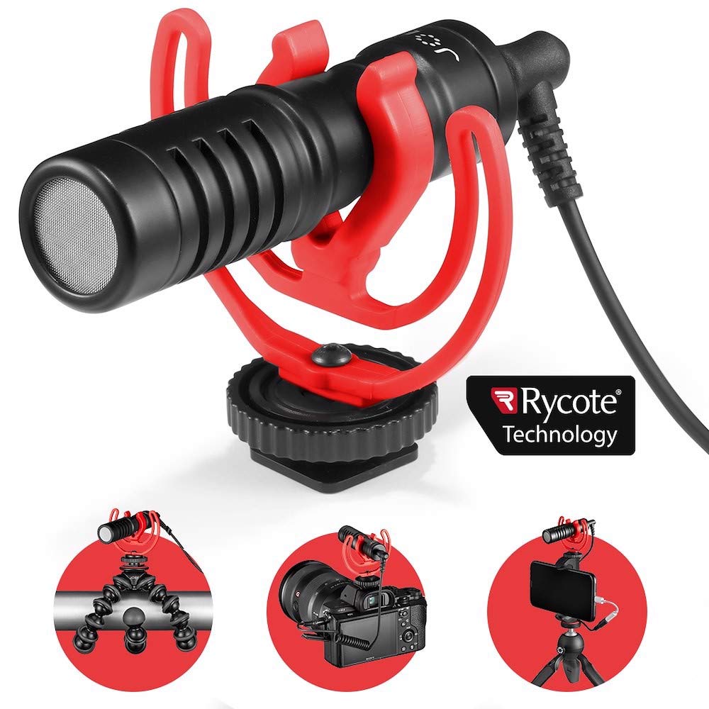 Joby Jb01643 Bww Wavo Mobile Compact On Camera Microphone With Rycote Shock Mount, Deadcat Windscreen For Smartphone, Iphone Mic