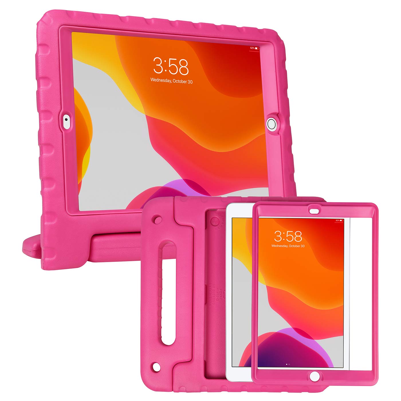 HDE iPad 9th Generation Case for Kids with Built-in Screen Protector Shockproof iPad Cover 10.2 inch with Handle Stand fits 2021
