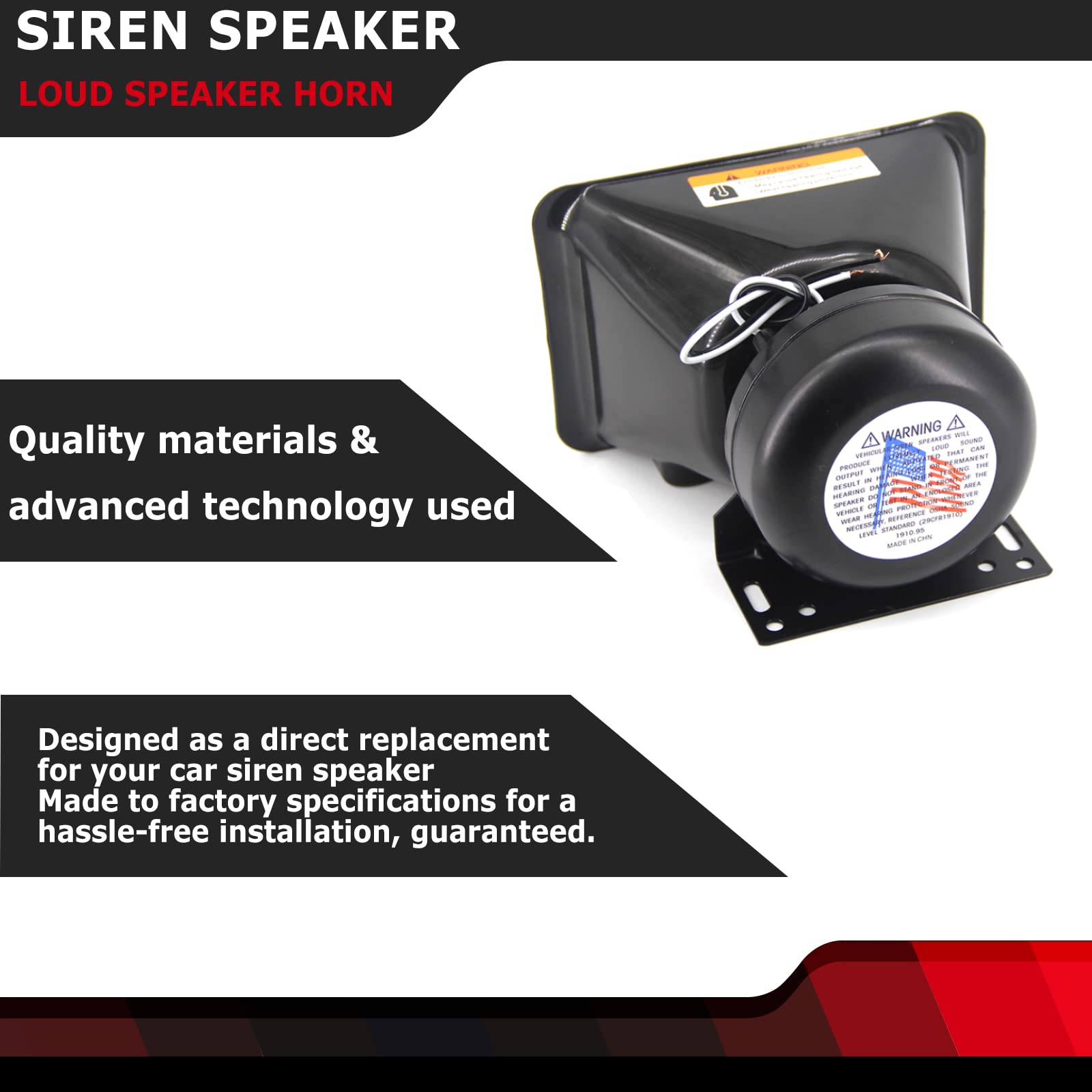 High Performance Siren Speaker Compatible With Any 100 200 Watt Siren 100W 200W