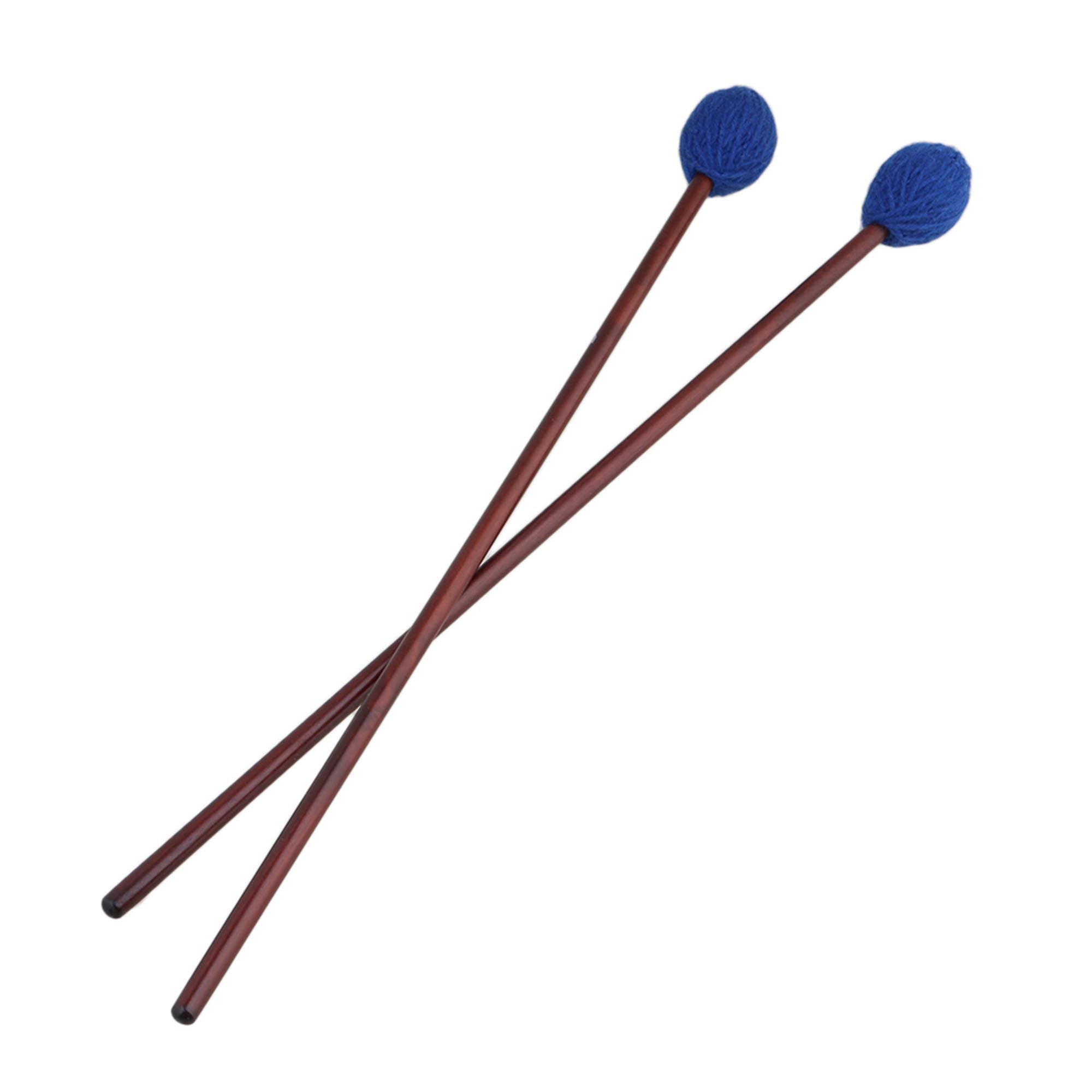 Maple Handles And Blue Woolen Yarn Head Soft Keyboard Marimba Mallets Pack Of 2