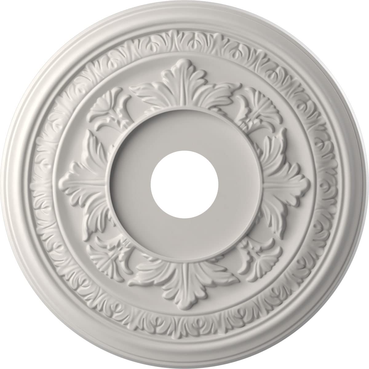 Ekena Millwork Cmp19Bagbw Baltimore Thermoformed Pvc Ceiling Medallion (Fits Canopies Up To 7 3/4''), 19''Od X 3 1/2''Id X 1''P,