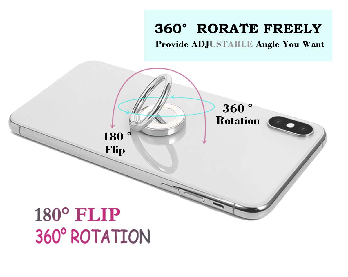 Lenoup Glitter Bling Bling Phone Ring Holder,Sparkle Phone Ring Kickstand, Cell Phone Finger Ring Grip For Almost All Phones/Pad