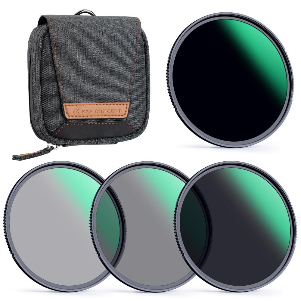 K&F Concept 49Mm Fixed Nd4 Nd8 Nd64 Nd1000 Lens Filters Kit Optical Glass Neutral Density Lens Filter With 28 Multi Coated (Nano