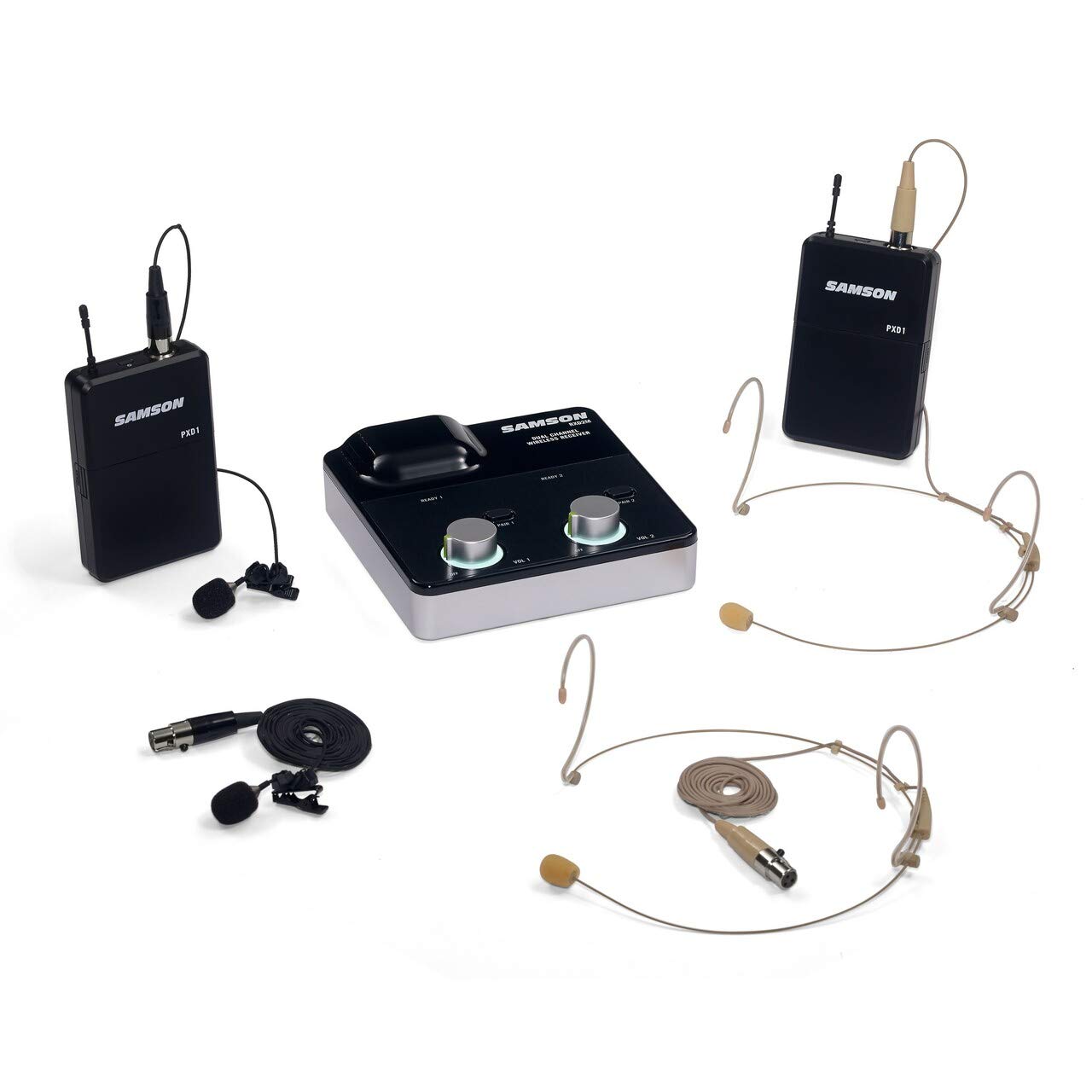 XPD2m Presentation - Dual-Channel Digital Wireless System with Two LM7 Lavalier Microphones and Two DE5 Low-Profile Headset Micr
