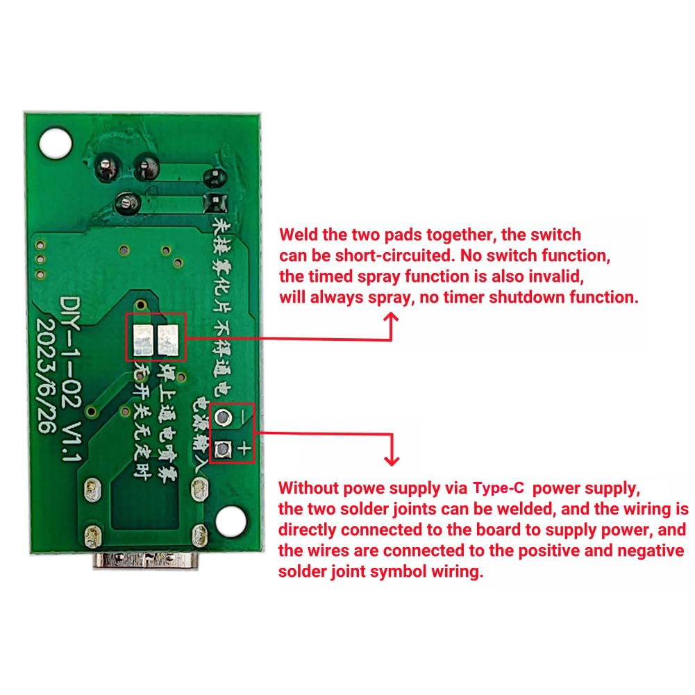 Sazkjere 6Pcs Usb Humidifieration Atomization Disc Type C Interface Dc 5V Atomization Drive Circuit Board