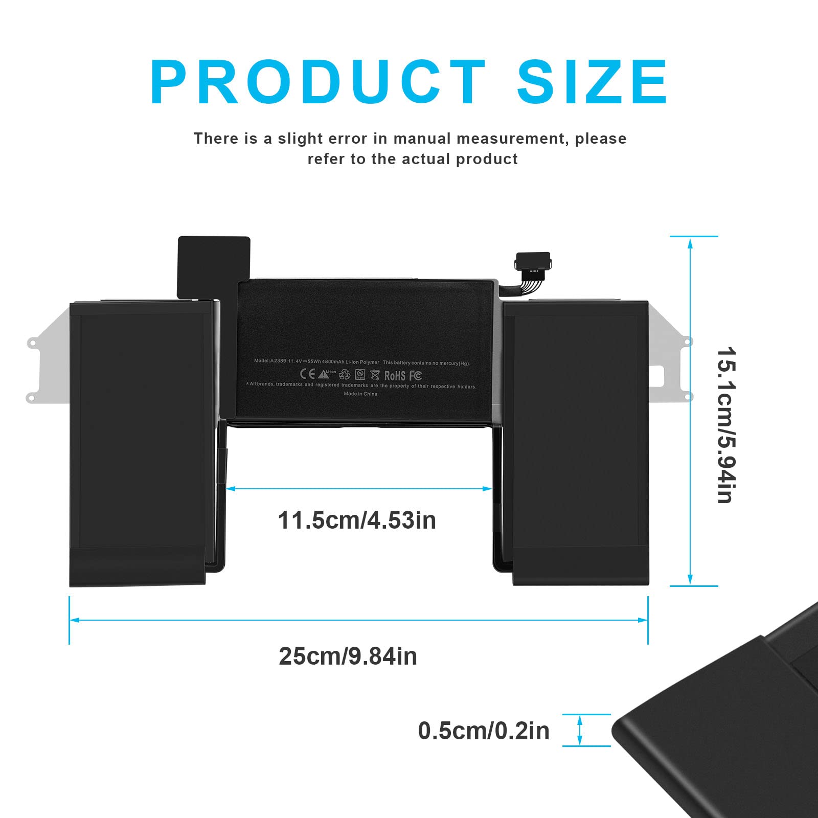 Fancy Buying A2389 A2337 Battery Replacement For Macbook Air 13 Inch A2337 M1 (2020), Emc 3598, Mgn53 Mgn83 Mgn63 Mgn93 Mgnd3 Mg