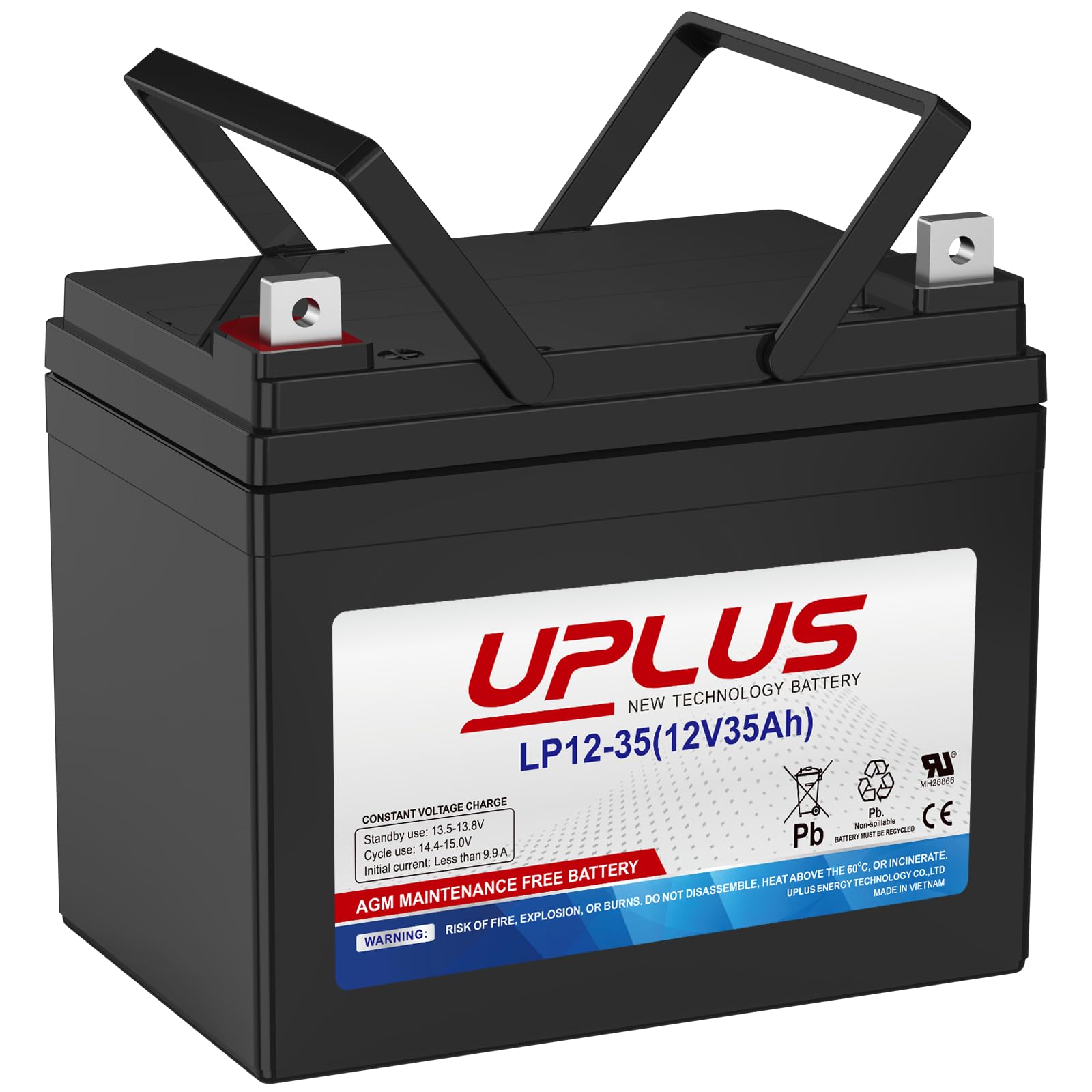 UPLUS LP12-35 12V 35Ah Deep Cycle Battery, Rechargeable AGM SLA Batteries for Scooter, Jazzy Electric Wheelchair, Gate Opener, P