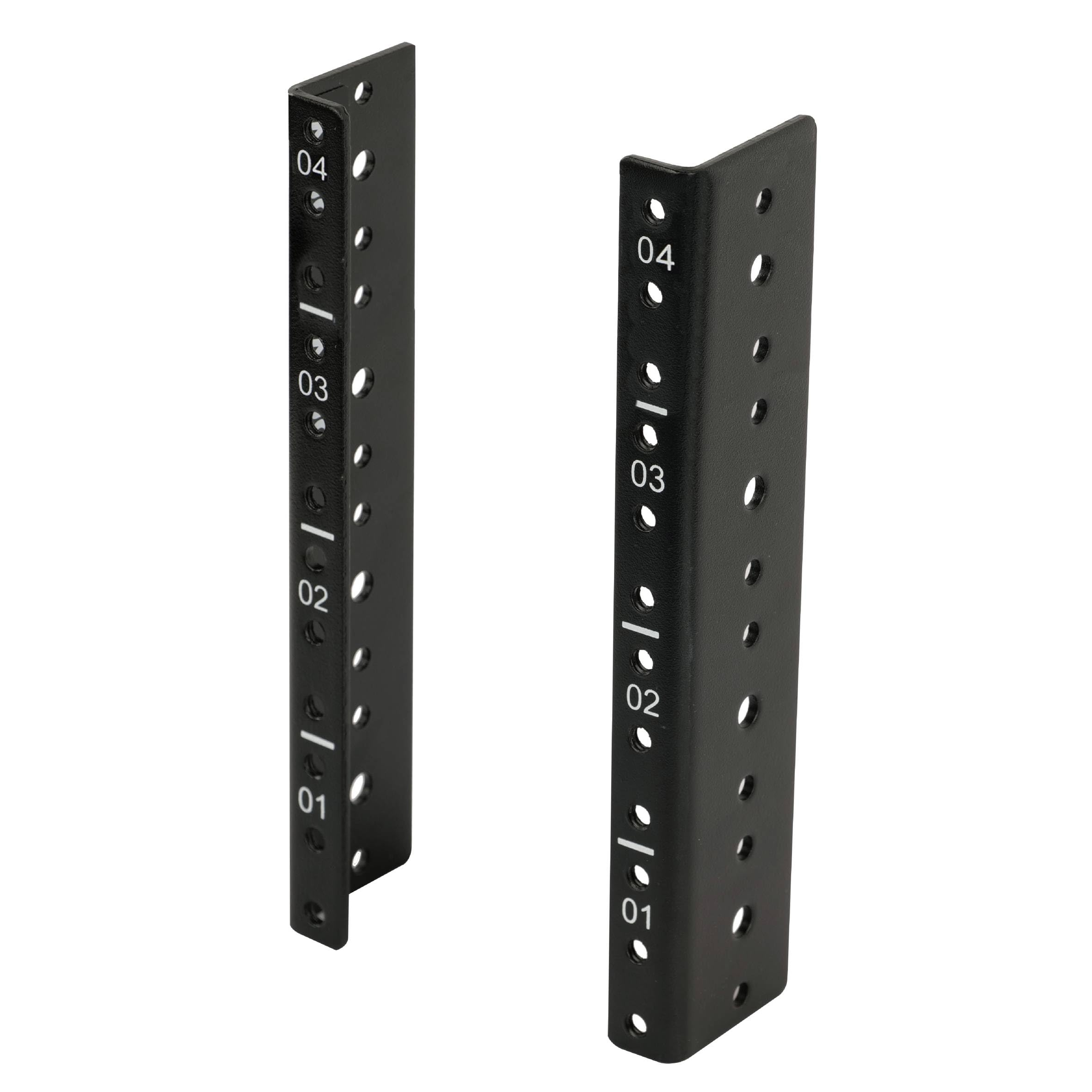 Tecmojo 4U Rack Rails with 12-24 Screws to Mount Equipment, Heavy Duty Steel Rack Rail Set, Black, Tapped Hole