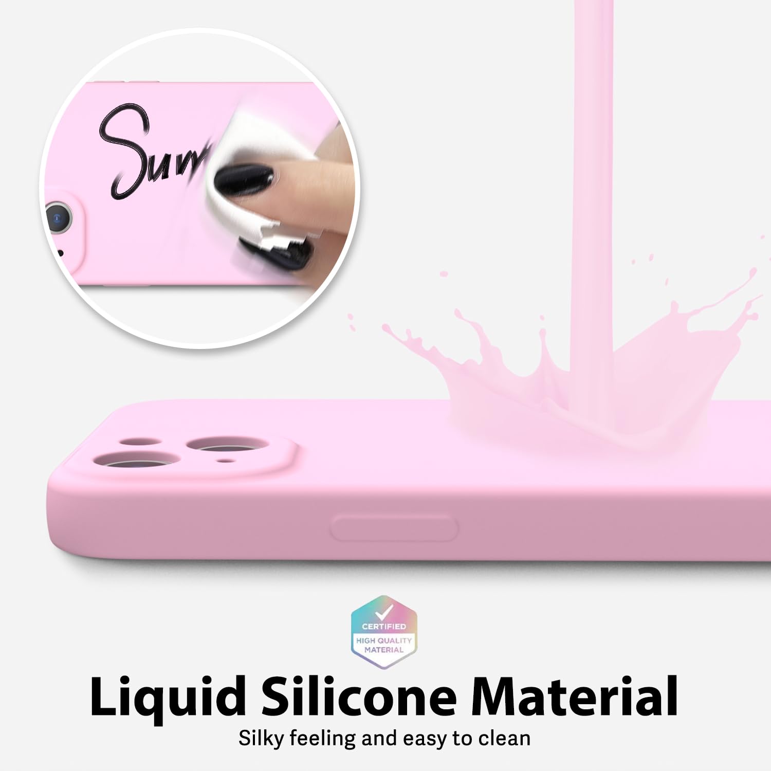 Oakxco For Iphone 14 Plus Phone Case Liquid Silicone Grip, Cute Thin Slim Soft Rubber Tpu Plain Smooth Gel Cover For Women Girl