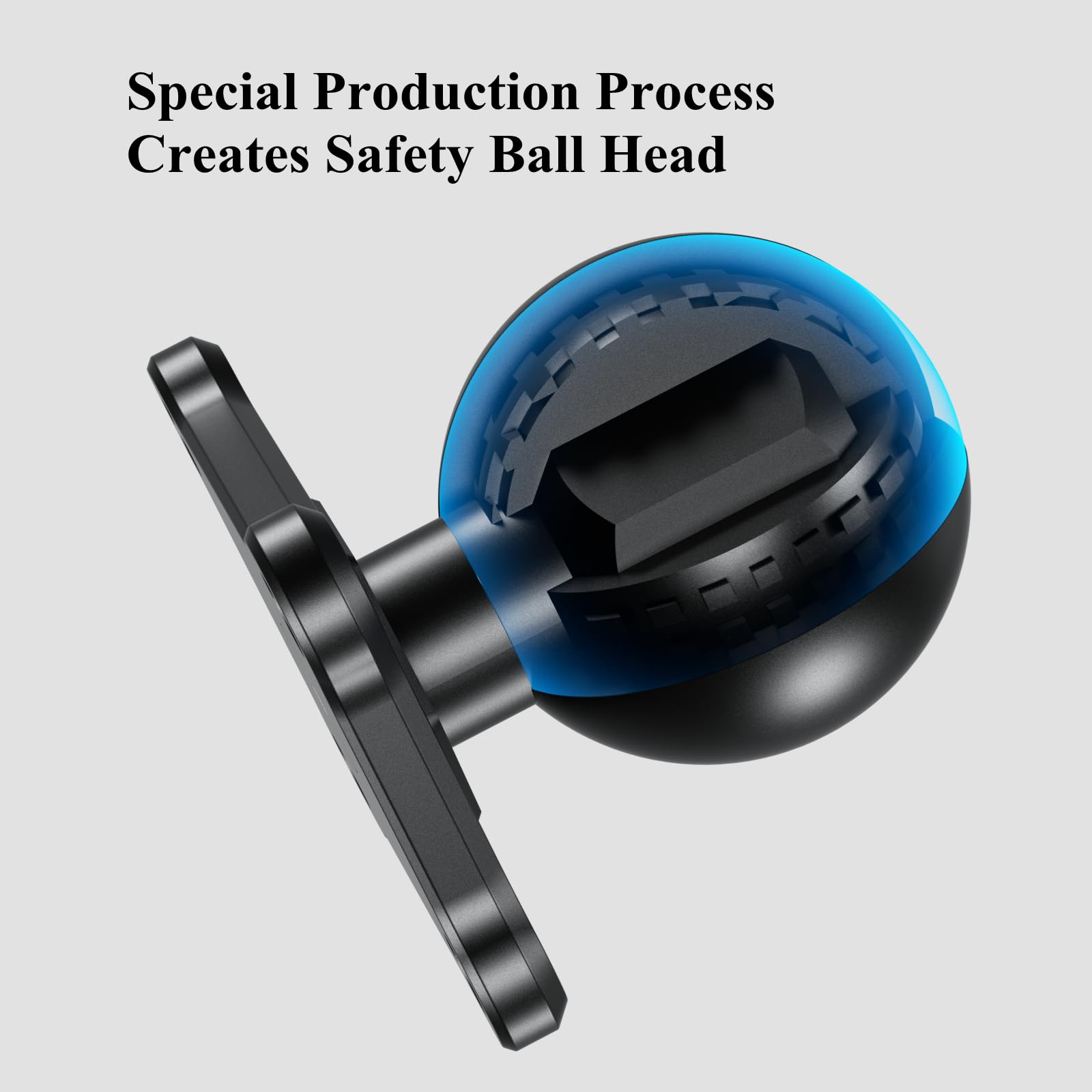 Brcovan 1.5'' Ball Mount Base With Aluminum Alloy 4 Hole Amps Square Plate, Compatible With Ram Mounts C Size 1.5 Inch Ball Double Socket Arm